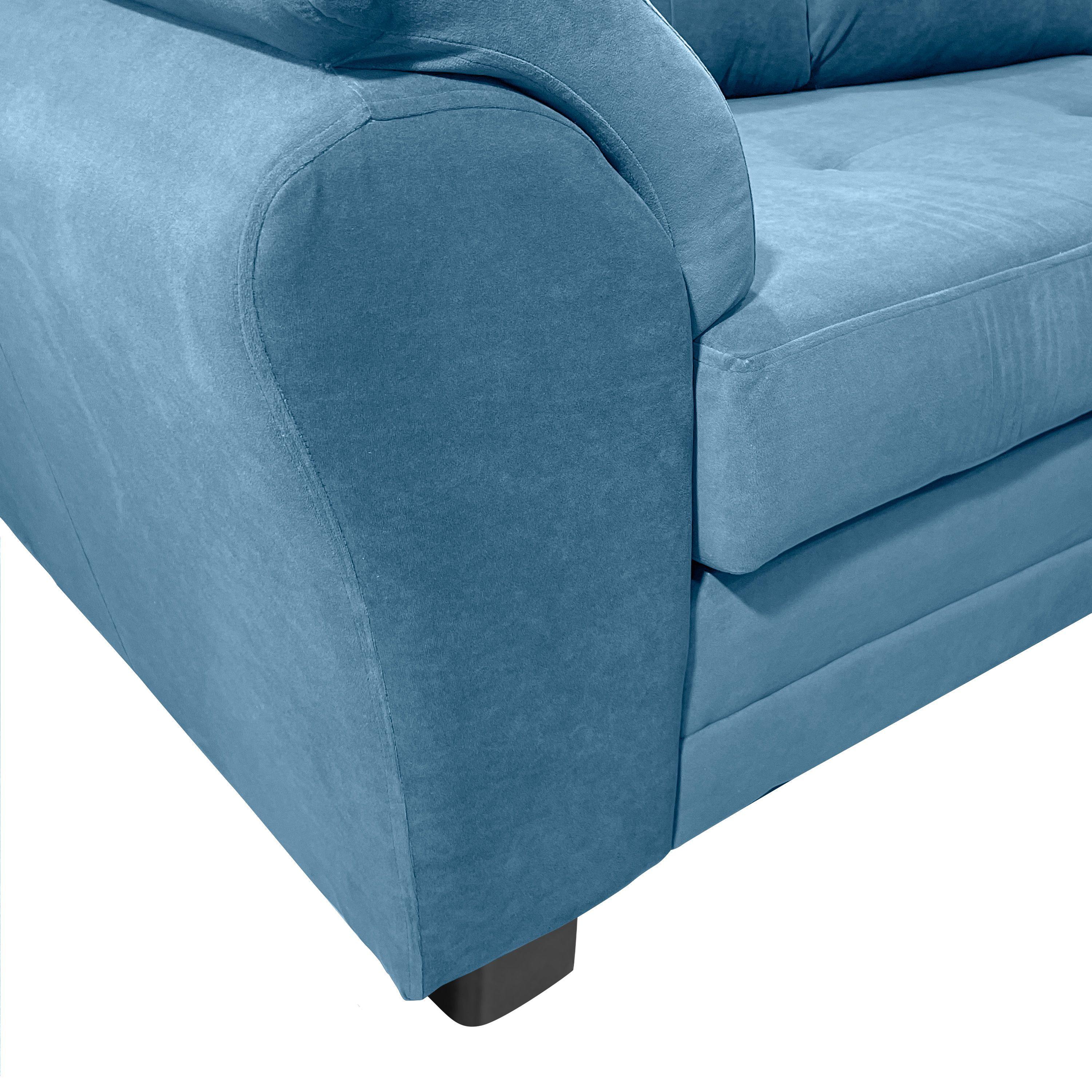 Sofa Seccional Samy 4 Cuerpos Azul Petroleo Derecho Resorte-6