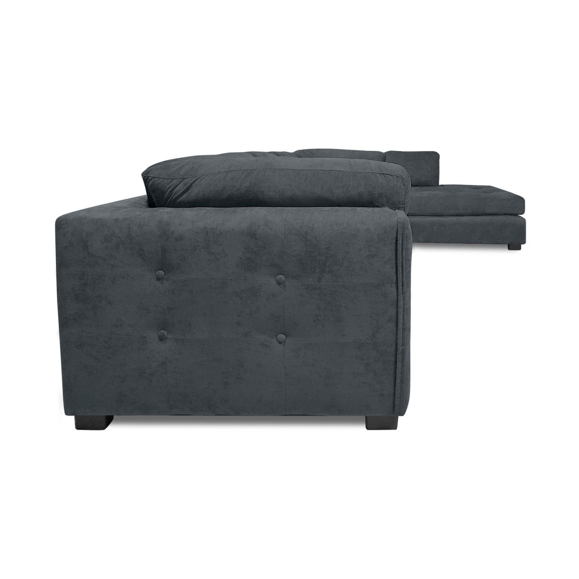 Sofa Seccional Londres 6 Cuerpos Chenille Marengo Derecho Resortes-6