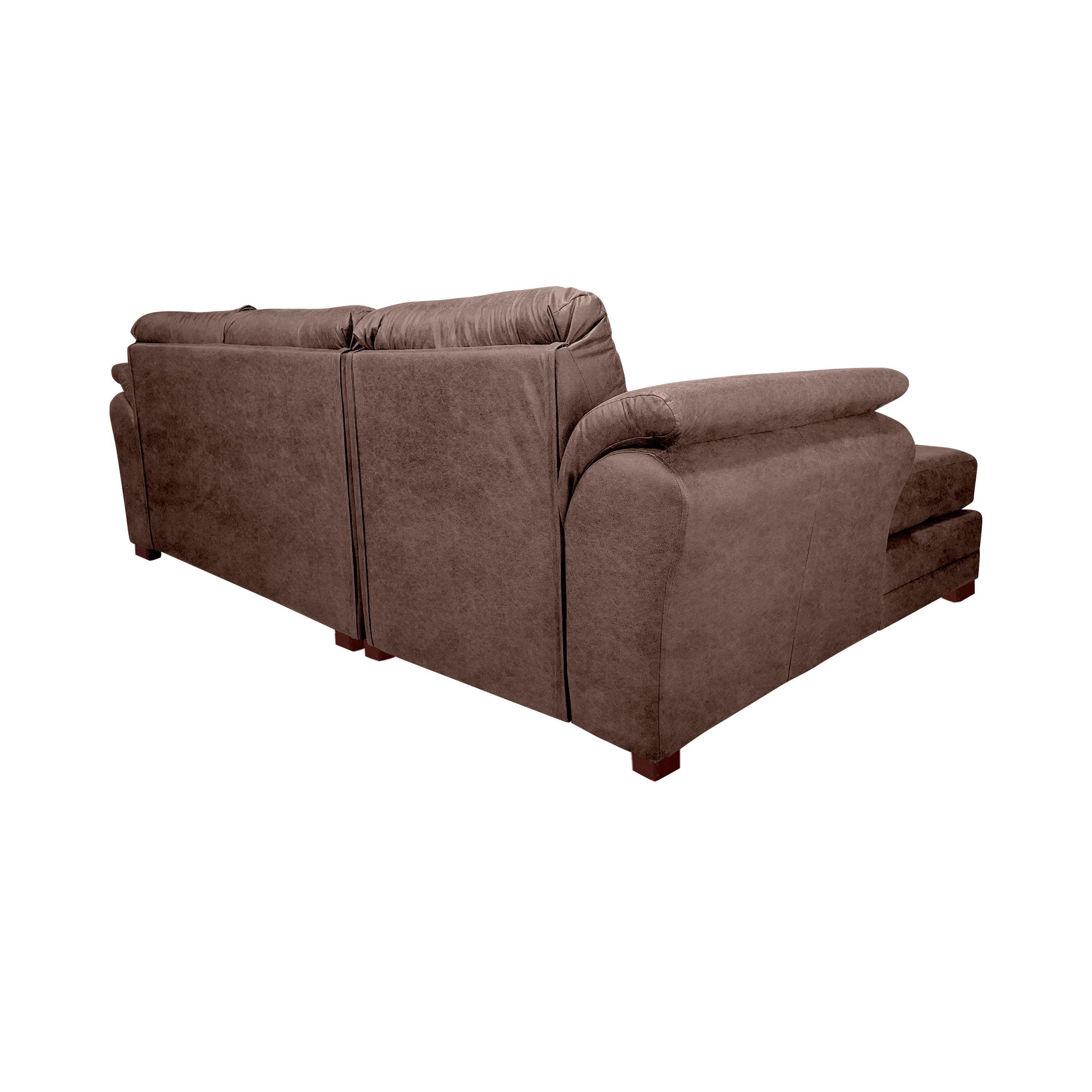 Sofa Seccional Samy 4 Cuerpos Tela Envejecida Camel Izquierdo Resorte-5