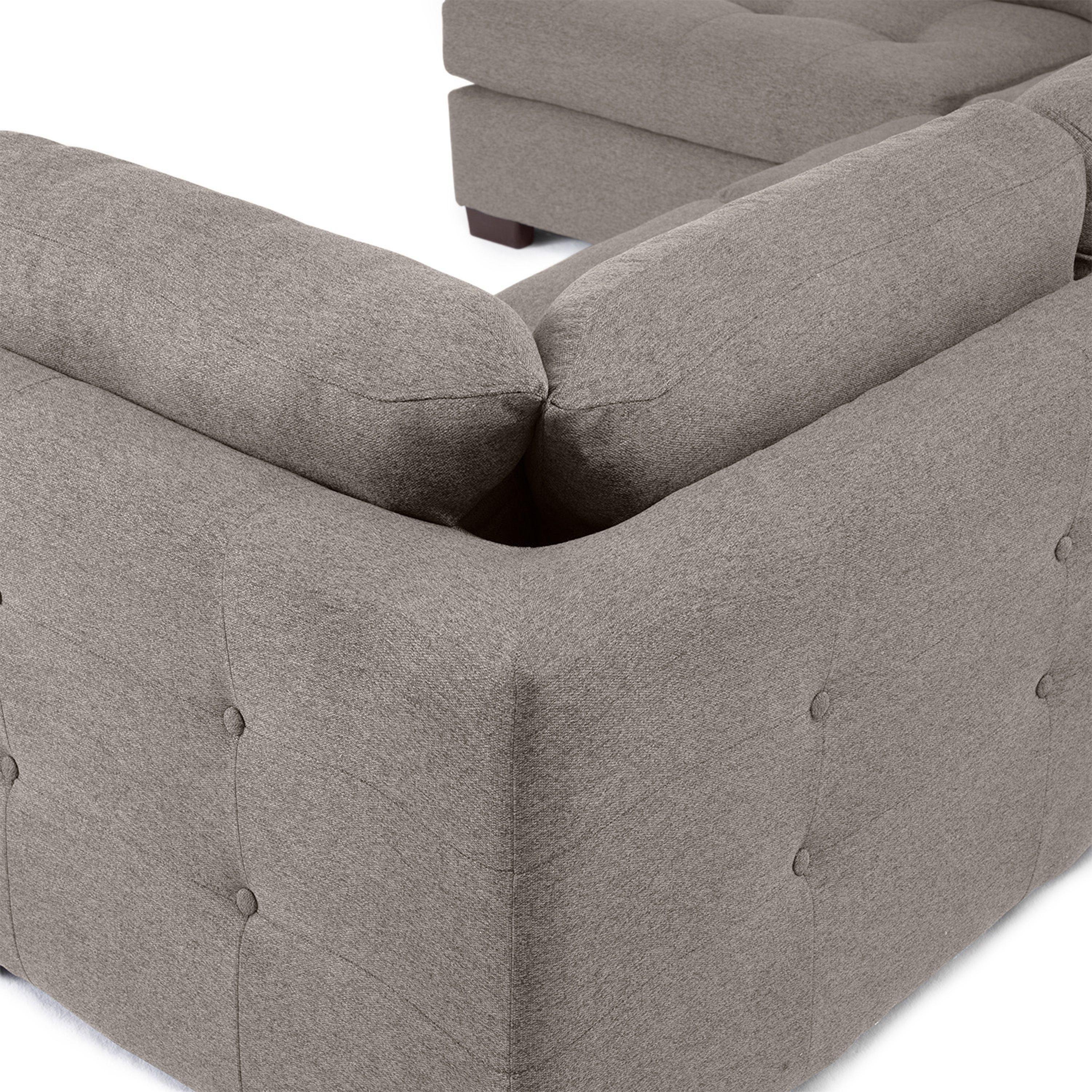 Sofa Seccional Londres 6 Cuerpos Lino Crema Izquierdo Resortes-6