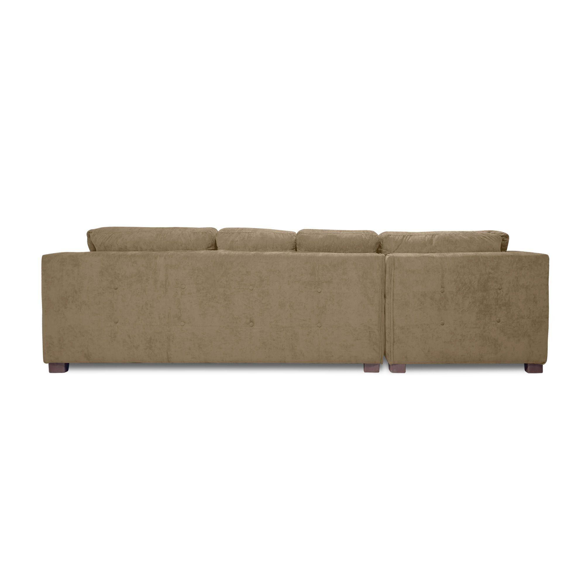 Sofa Seccional Londres 6 Cuerpos Chenille Choco Crema Izquierdo Resortes-4