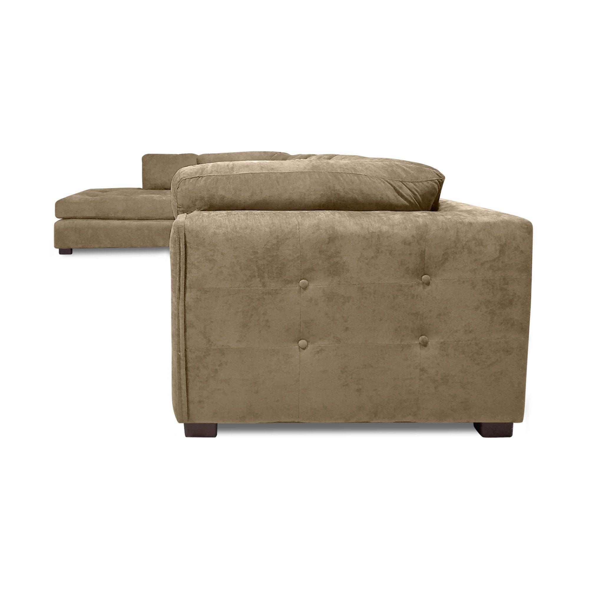 Sofa Seccional Londres 6 Cuerpos Chenille Choco Crema Izquierdo Resortes-6