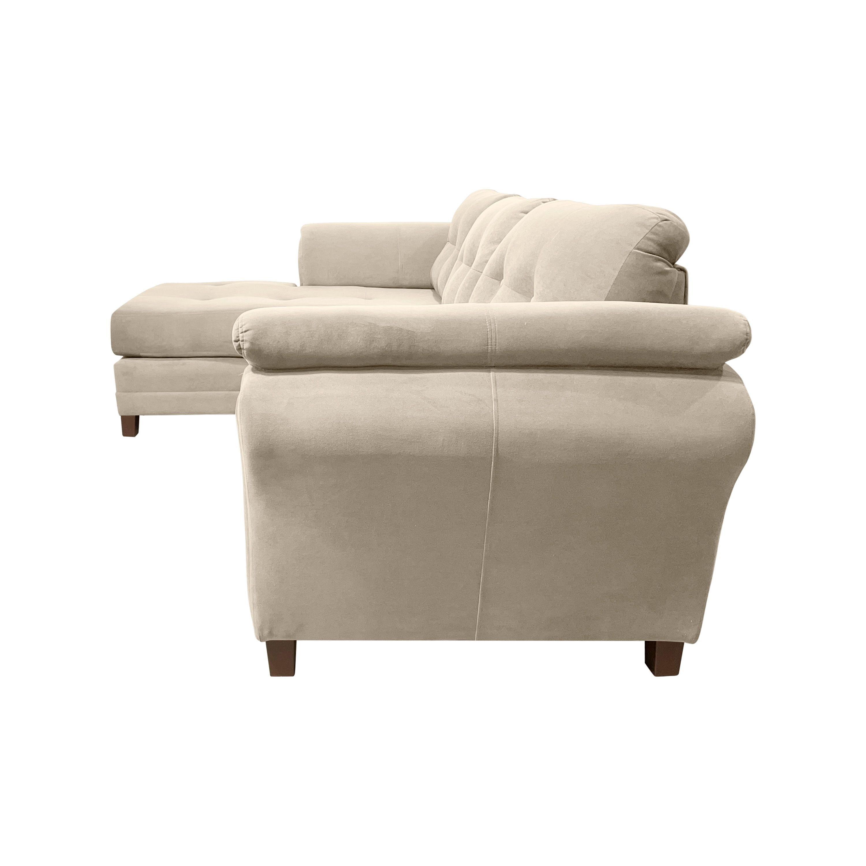 Sofa Seccional Samy 4 Cuerpos Beige Izquierdo Resorte-4