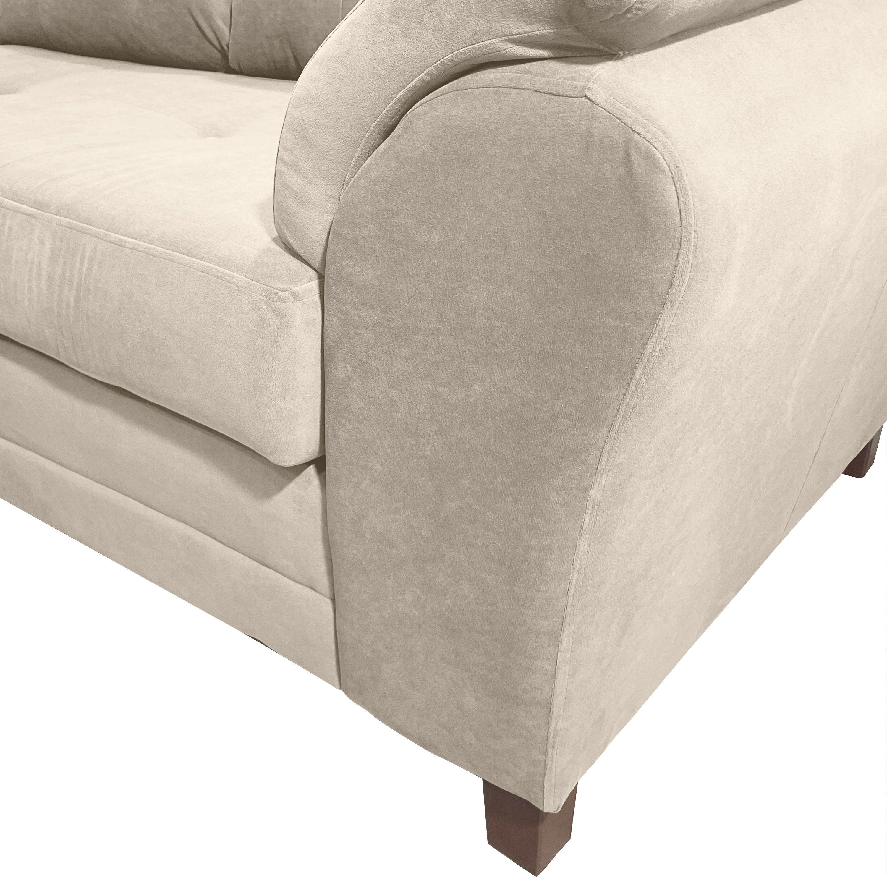 Sofa Seccional Samy 4 Cuerpos Beige Izquierdo Resorte-6