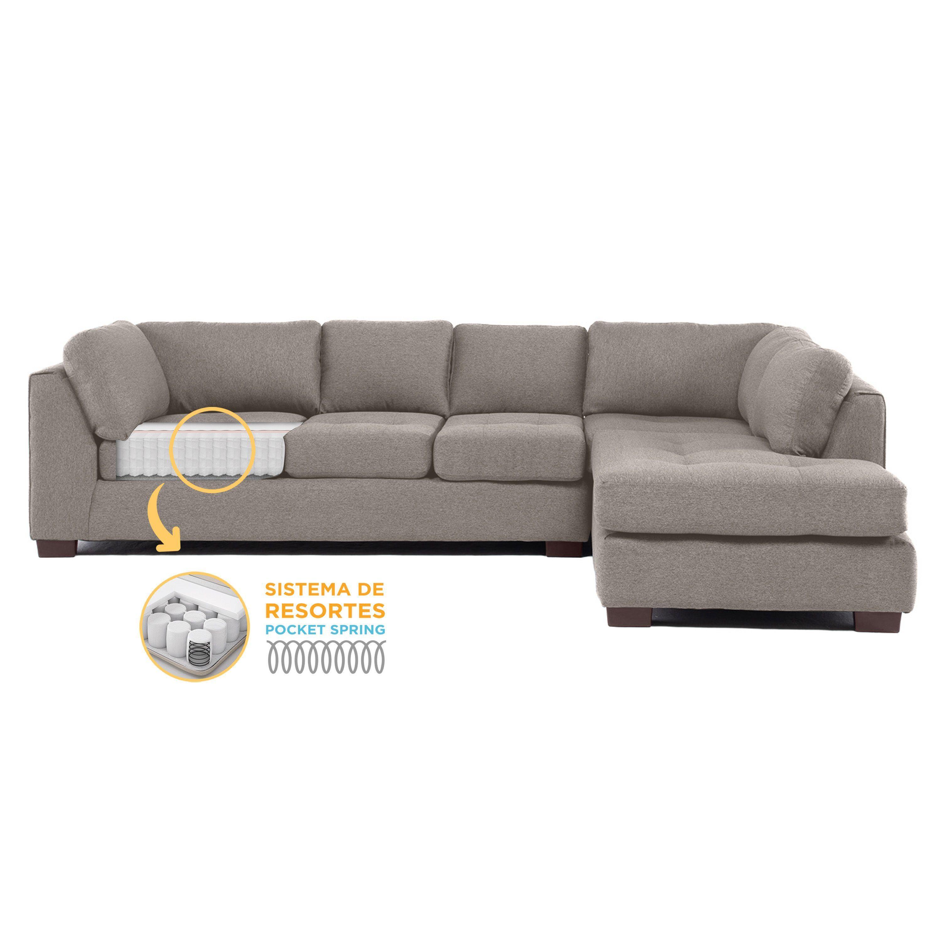 Sofa Seccional Londres 6 Cuerpos Lino Crema Derecho Resortes-2