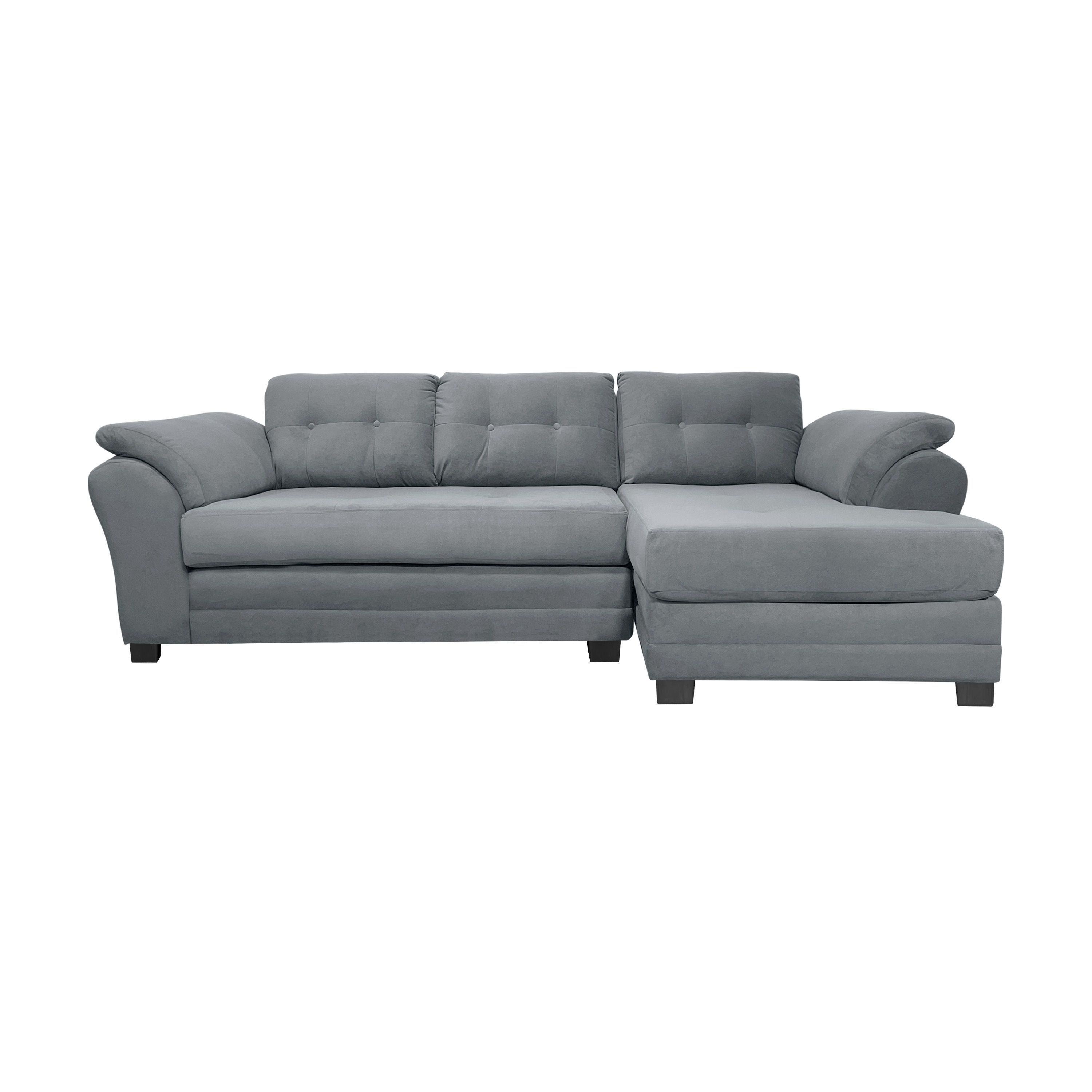 Sofa Seccional Samy 4 Cuerpos gris Derecho Resorte-1