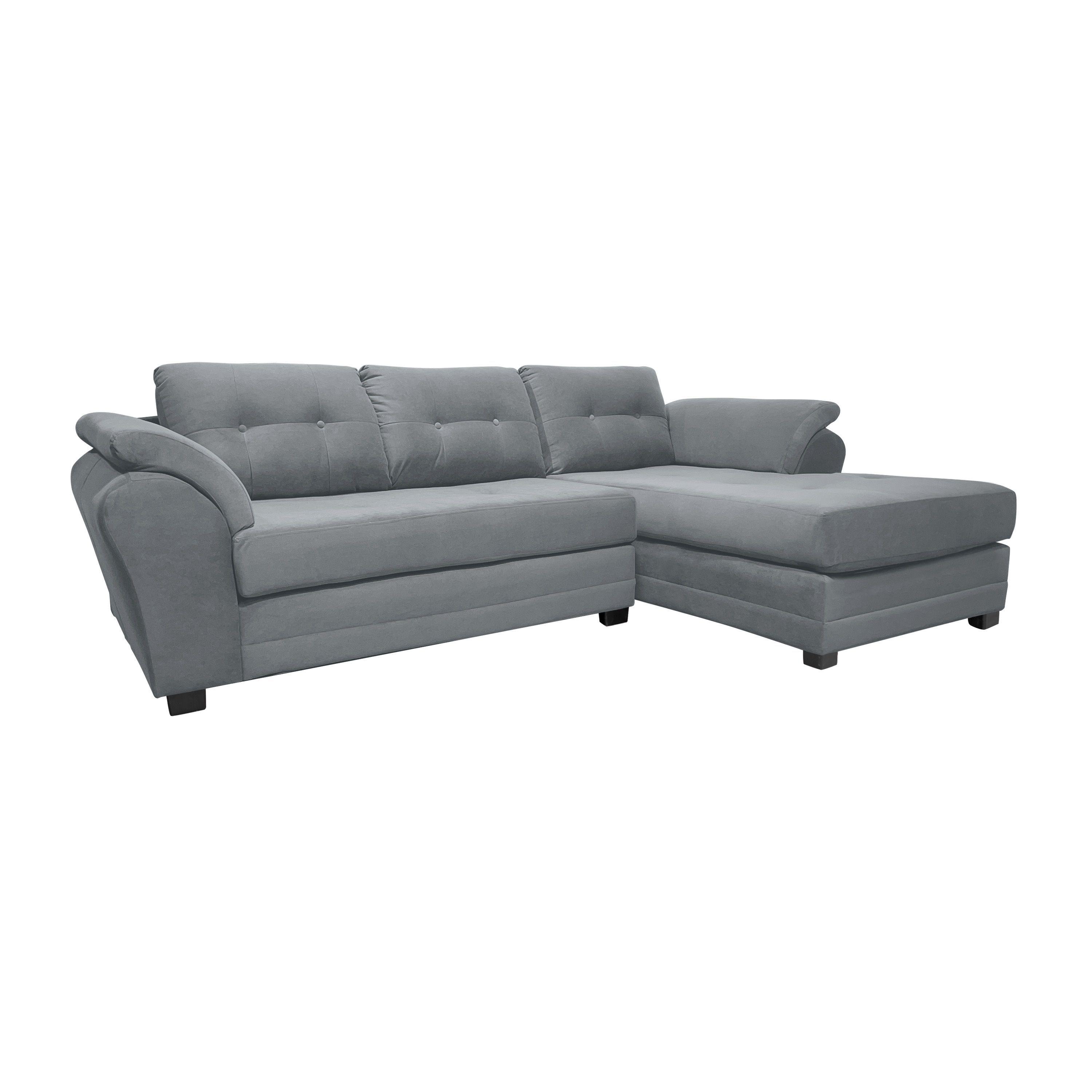 Sofa Seccional Samy 4 Cuerpos gris Derecho Resorte-3