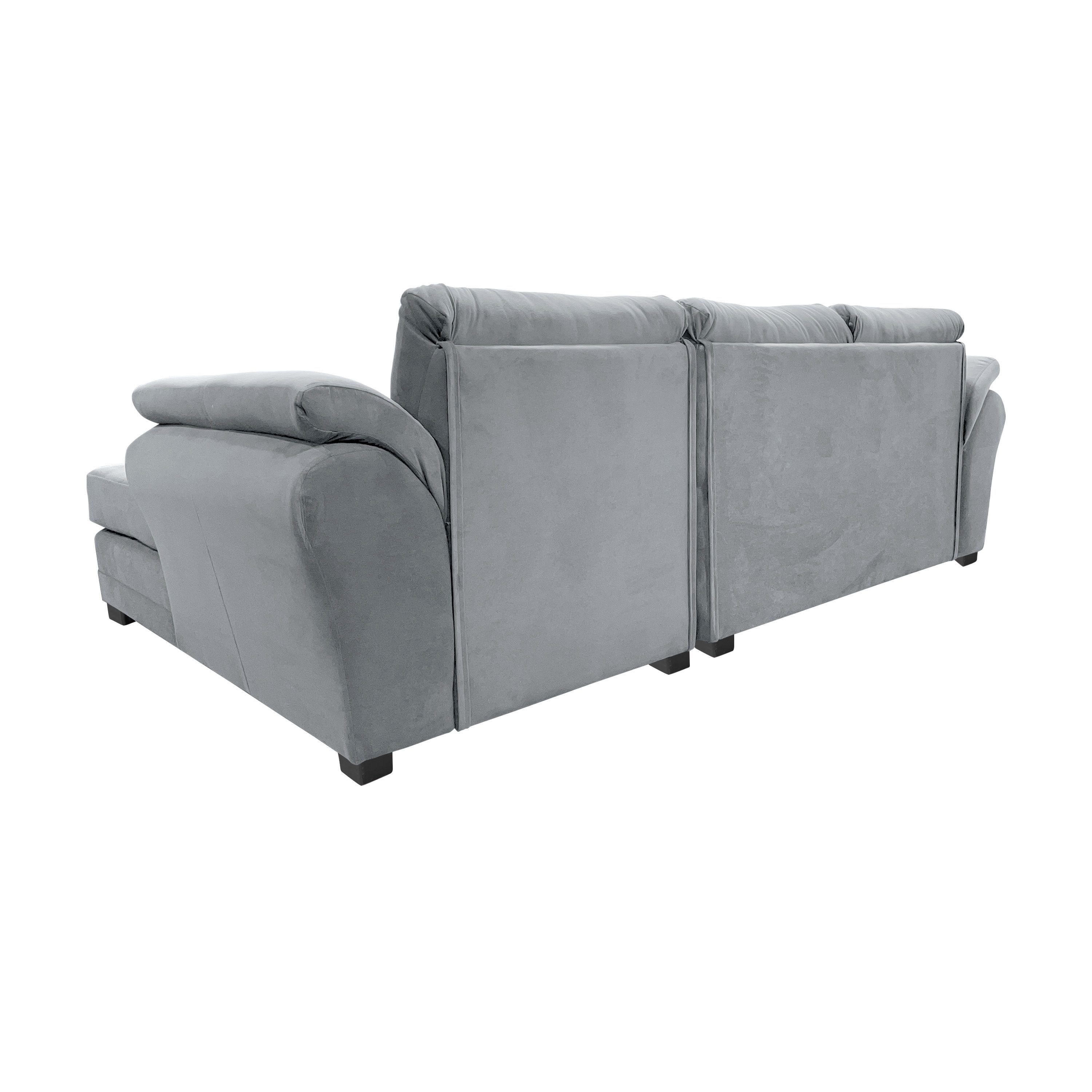 Sofa Seccional Samy 4 Cuerpos gris Derecho Resorte-5