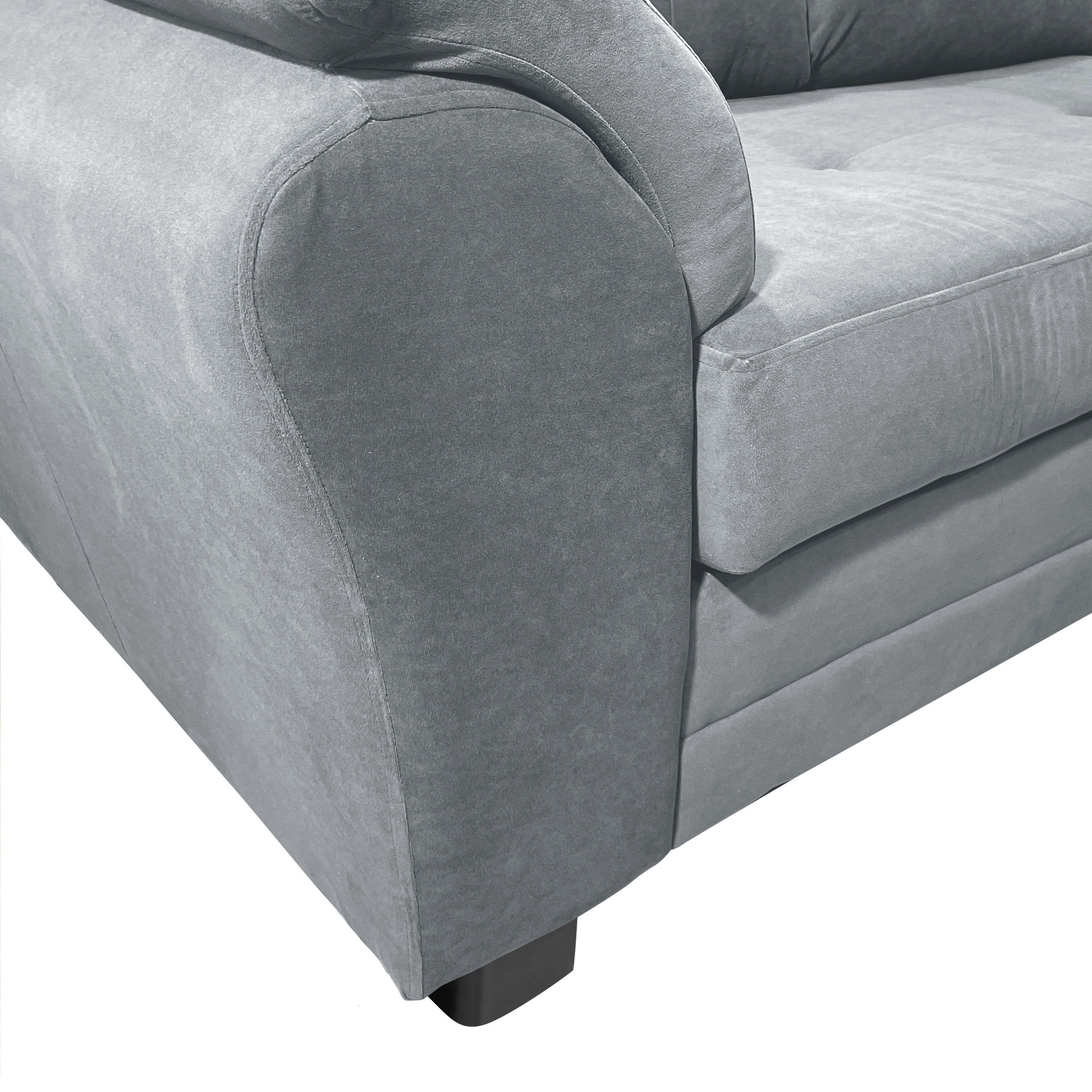 Sofa Seccional Samy 4 Cuerpos gris Derecho Resorte-6