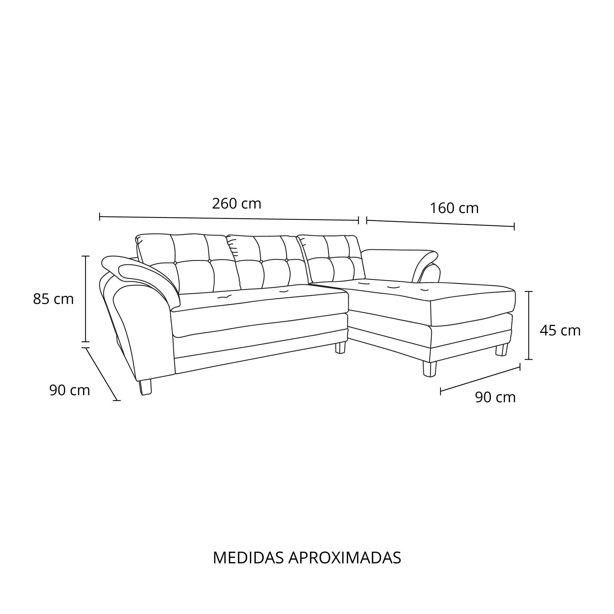 Sofa Seccional Samy 4 Cuerpos gris Derecho Resorte-7