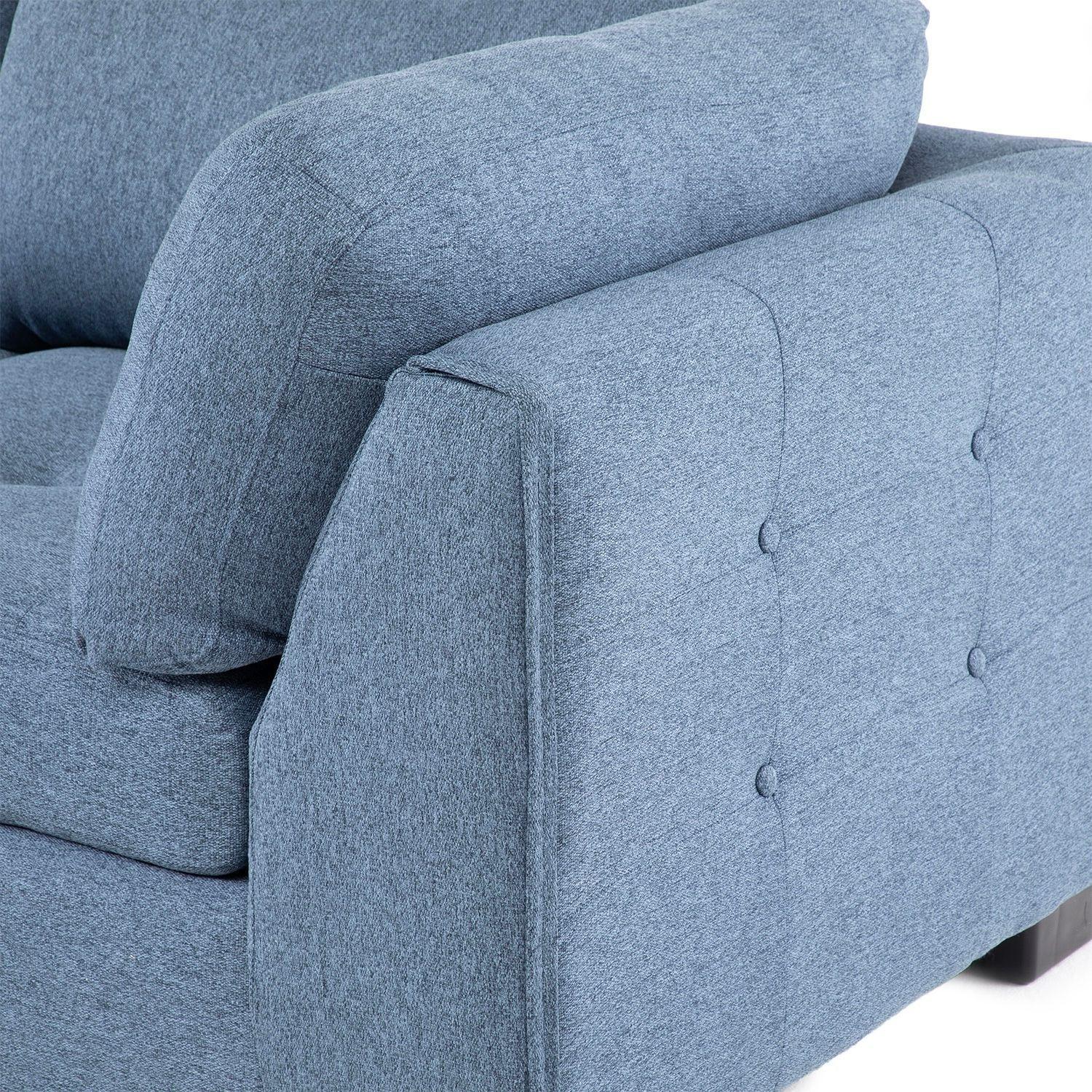 Sofa Seccional Londres 6 Cuerpos Lino Azul Izquierdo Resortes-6