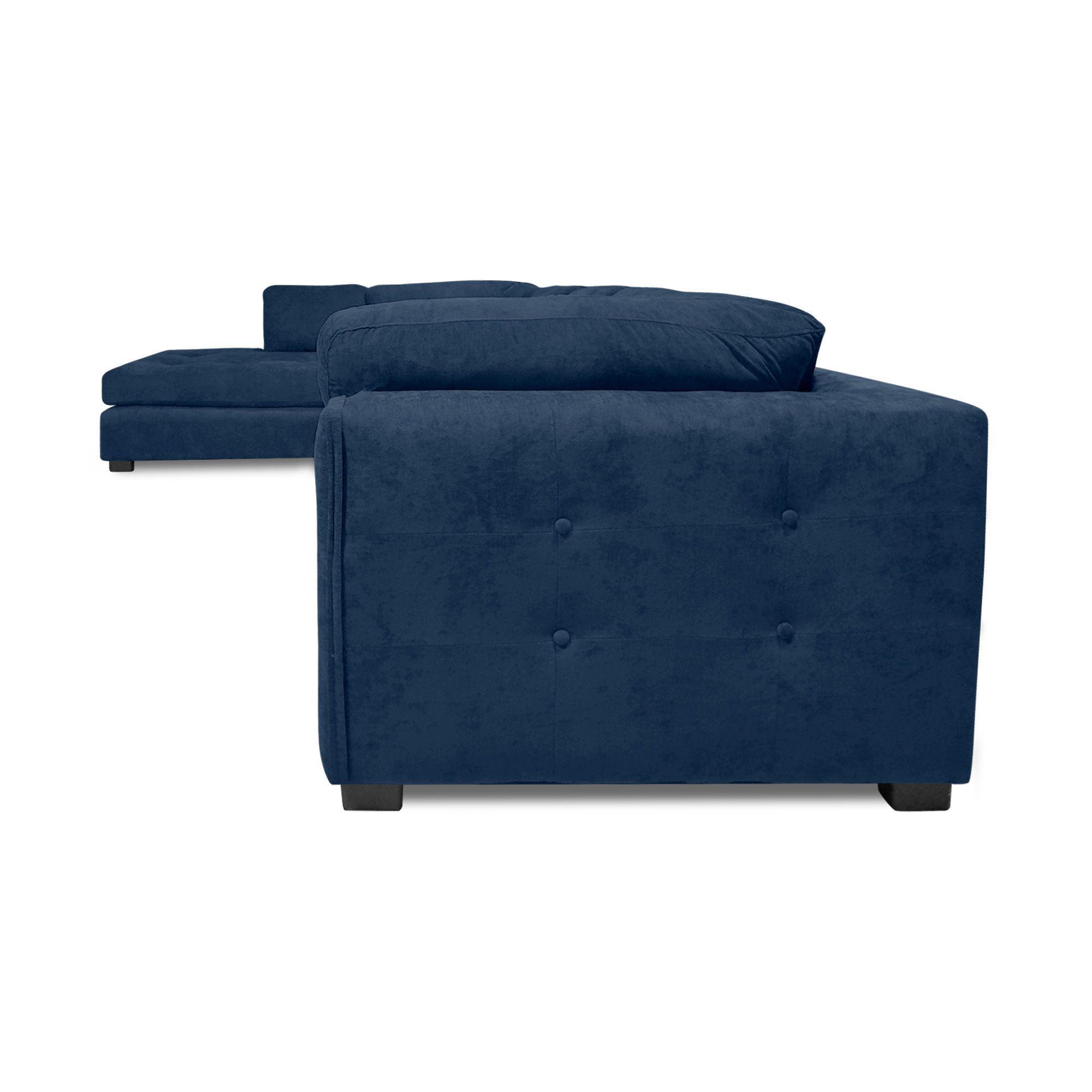 Sofa Seccional Londres 6 Cuerpos Chenille Azul Izquierdo Resortes-6