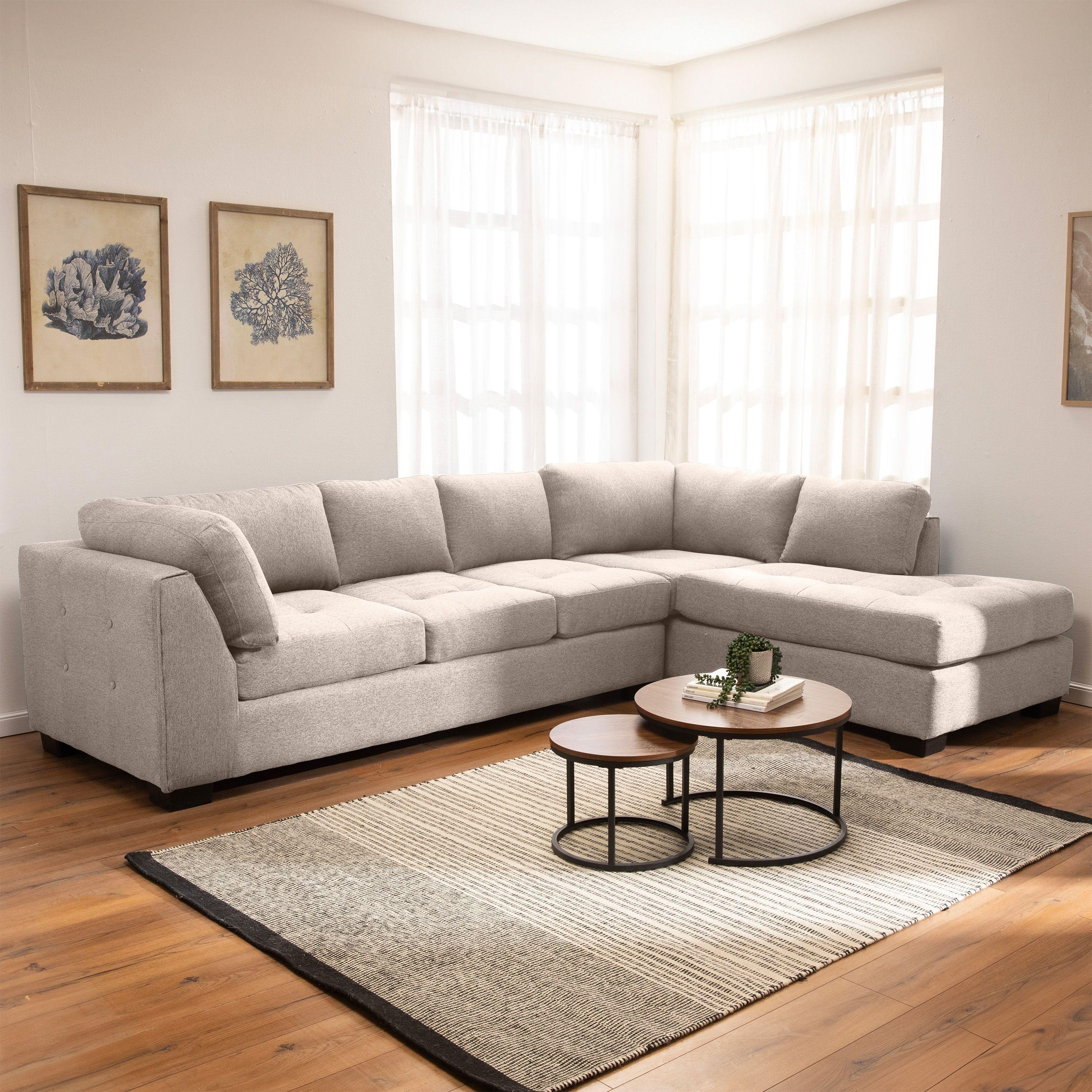 Sofa Seccional Londres 6 Cuerpos Lino Beige Derecho Resortes-0
