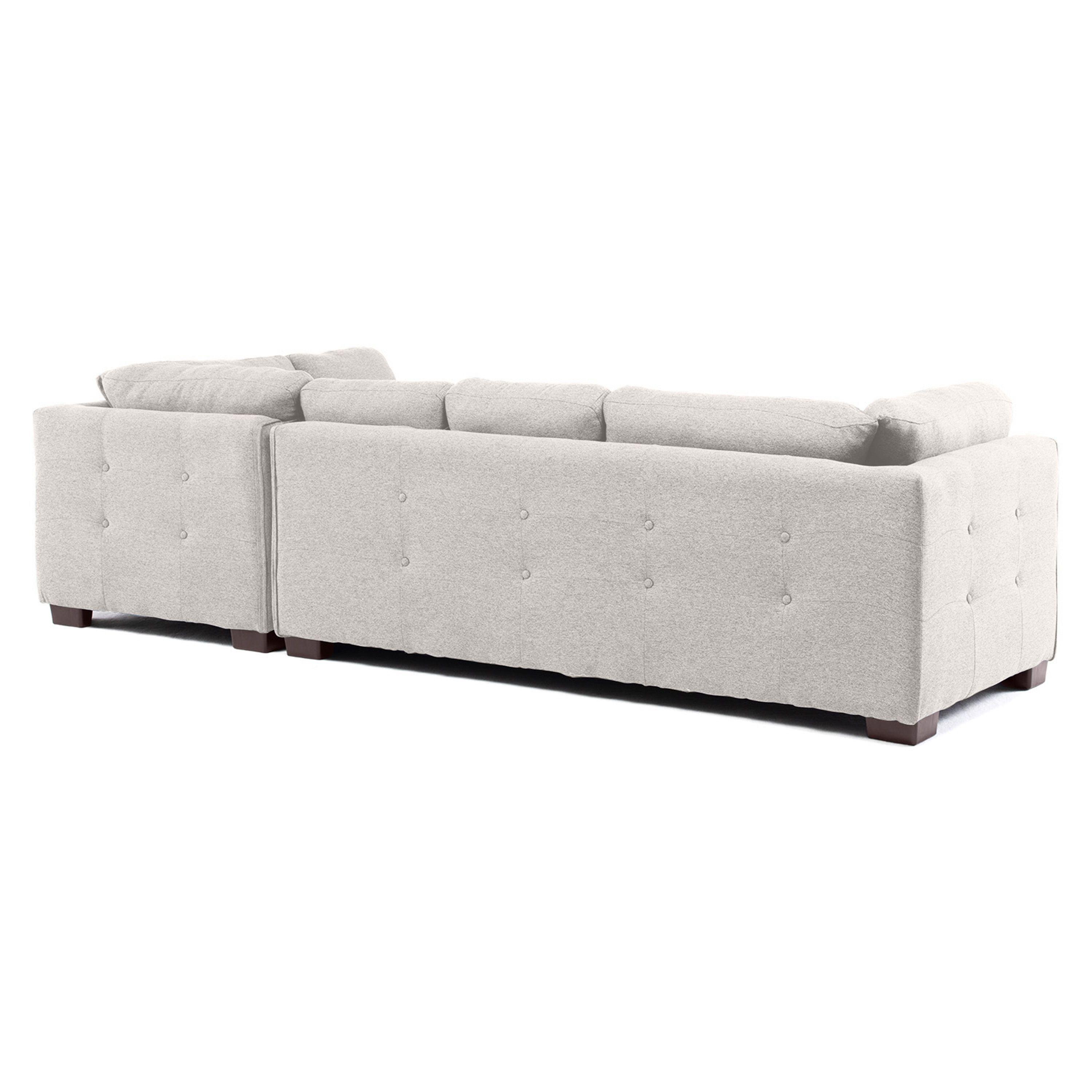 Sofa Seccional Londres 6 Cuerpos Lino Beige Derecho Resortes-5