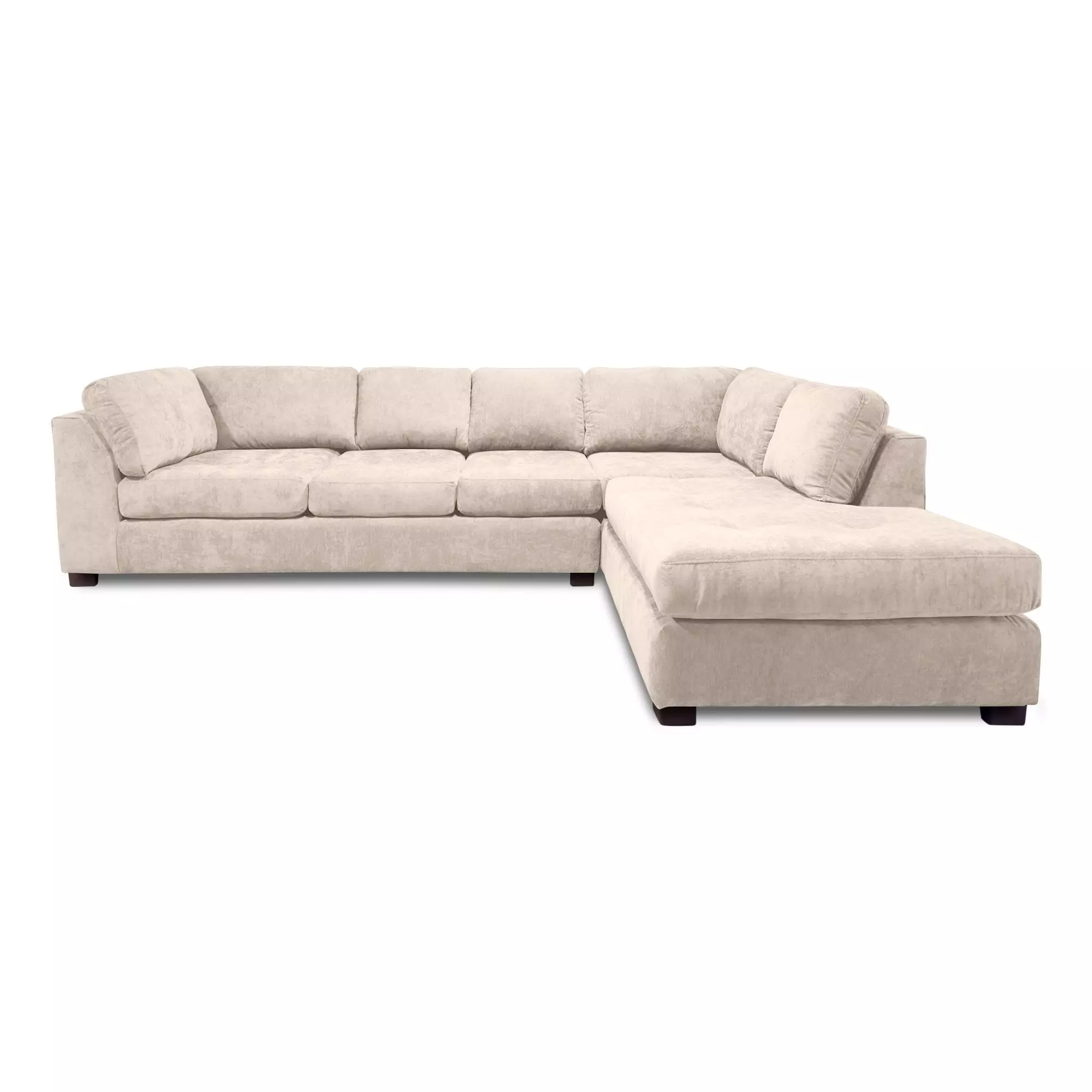Sofa Seccional Londres 6 Cuerpos Chenille Beige Derecho Resortes-2