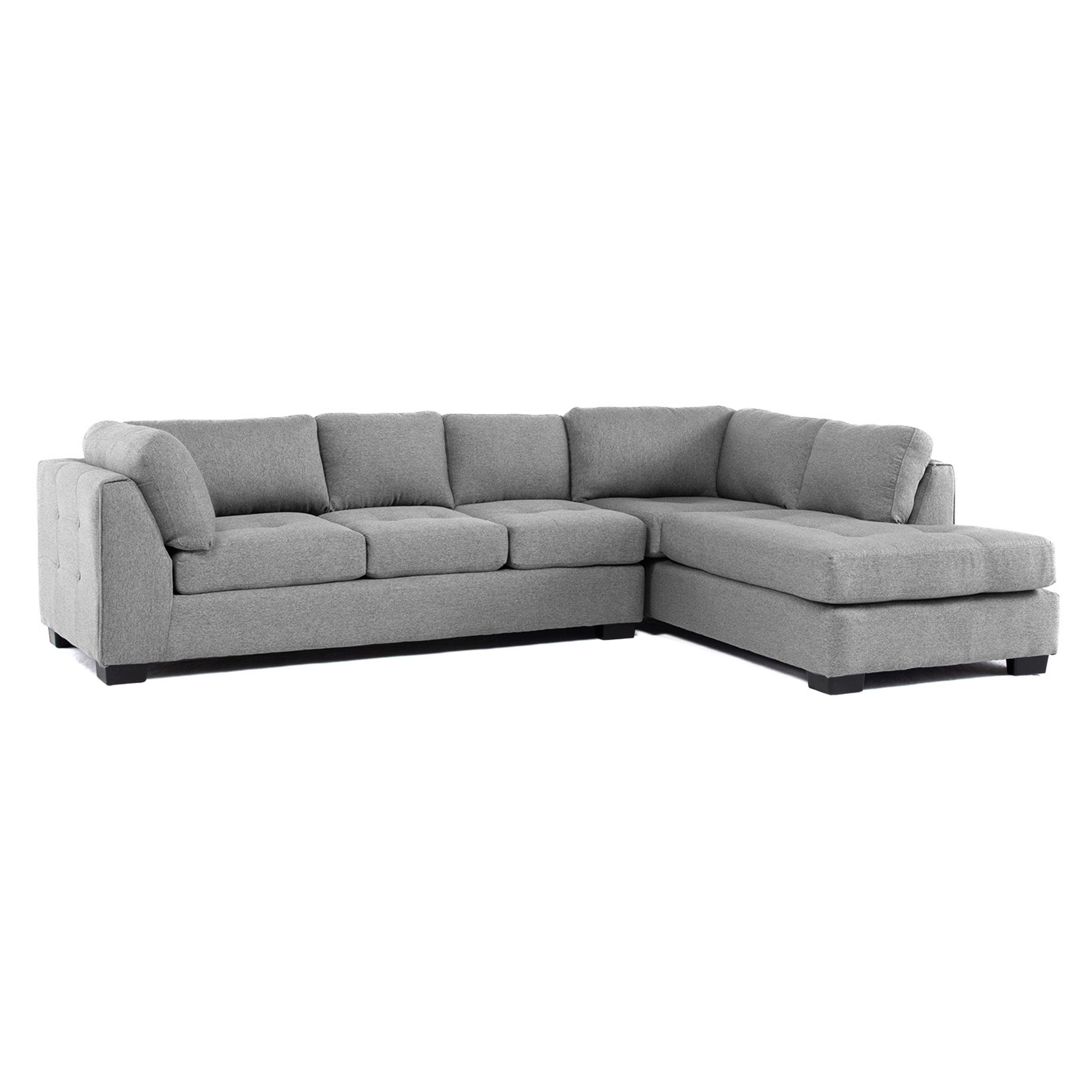 Sofa Seccional Londres 6 Cuerpos Lino Gris Derecho Resortes-3