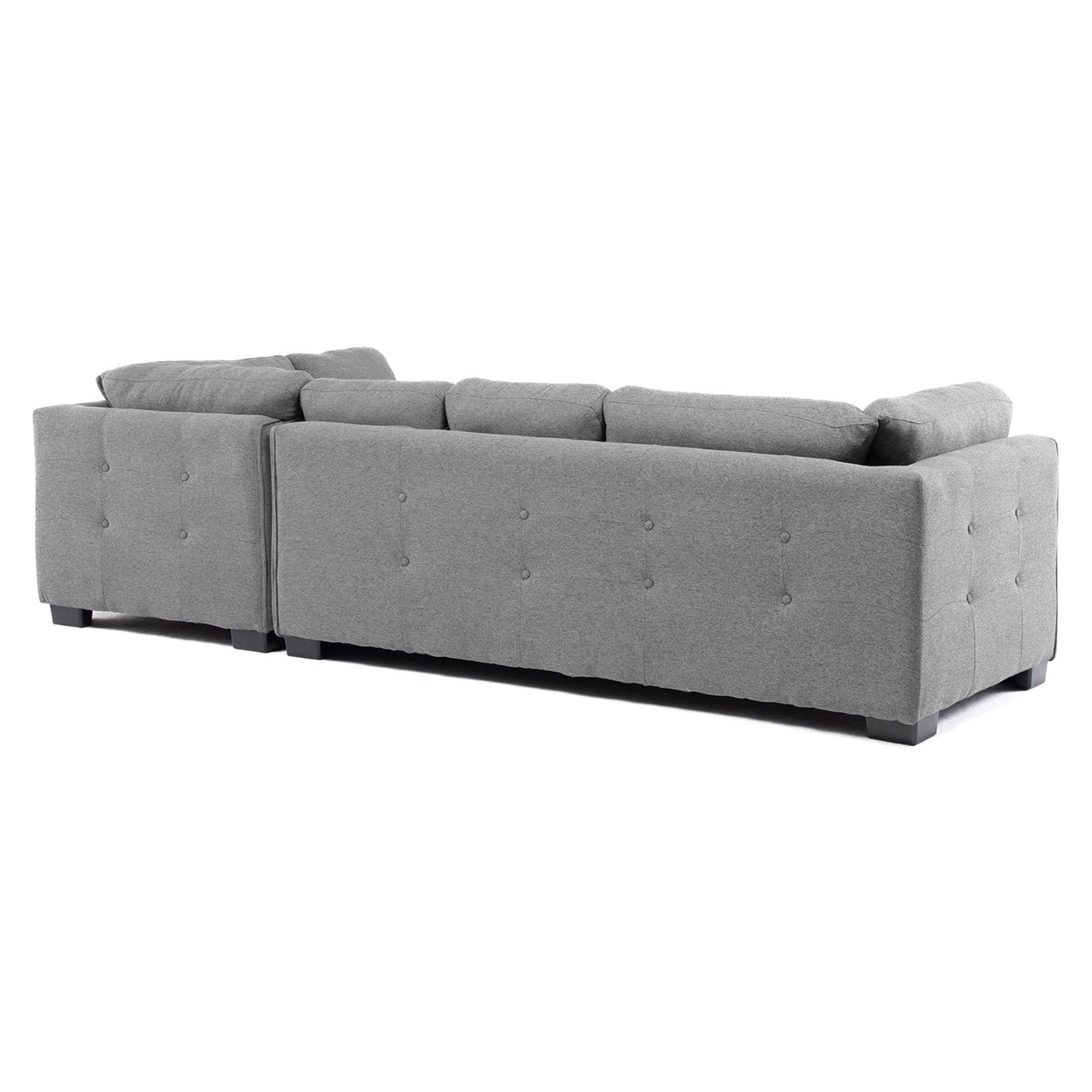 Sofa Seccional Londres 6 Cuerpos Lino Gris Derecho Resortes-4