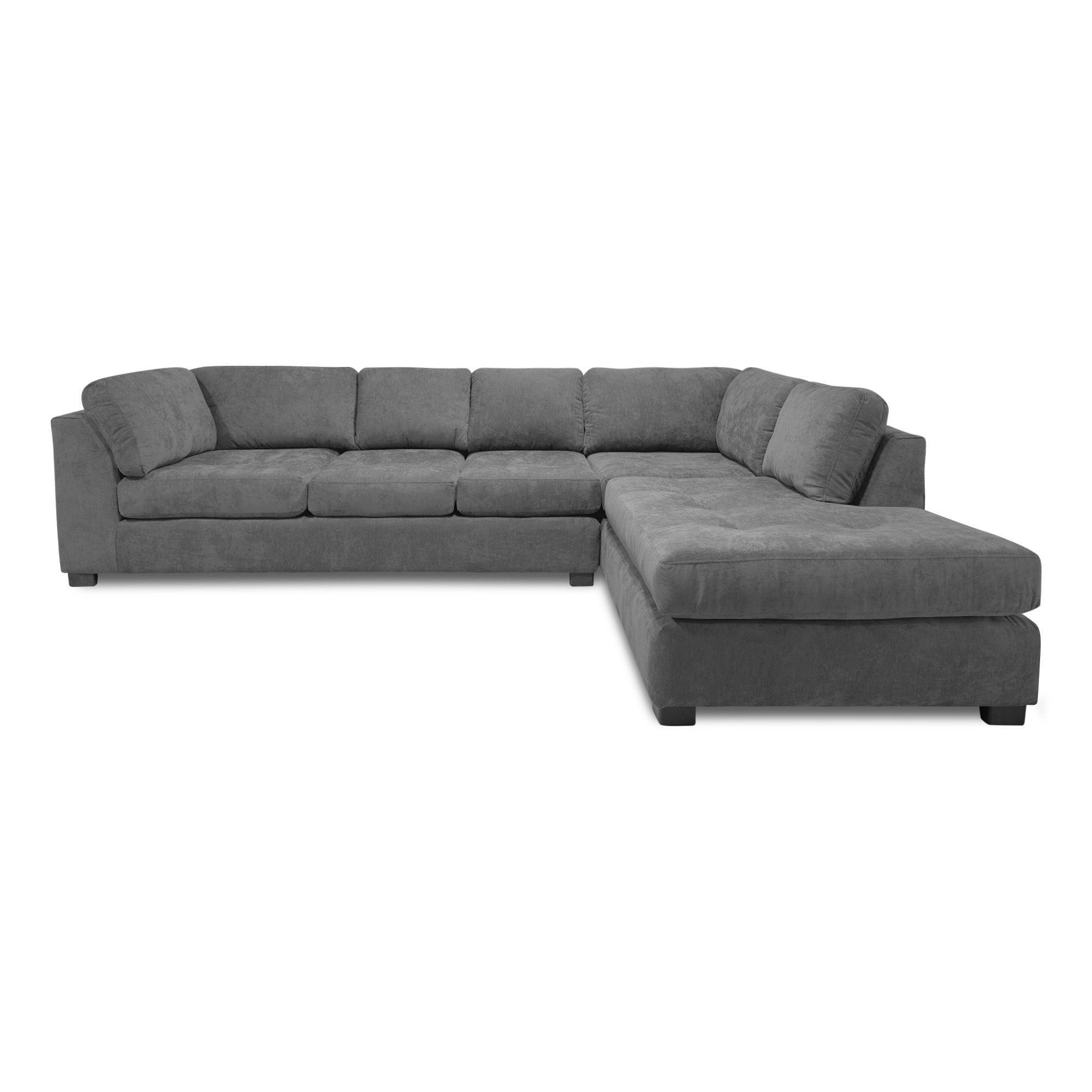 Sofa Seccional Londres 6 Cuerpos Chenille Gris Derecho Resortes-2