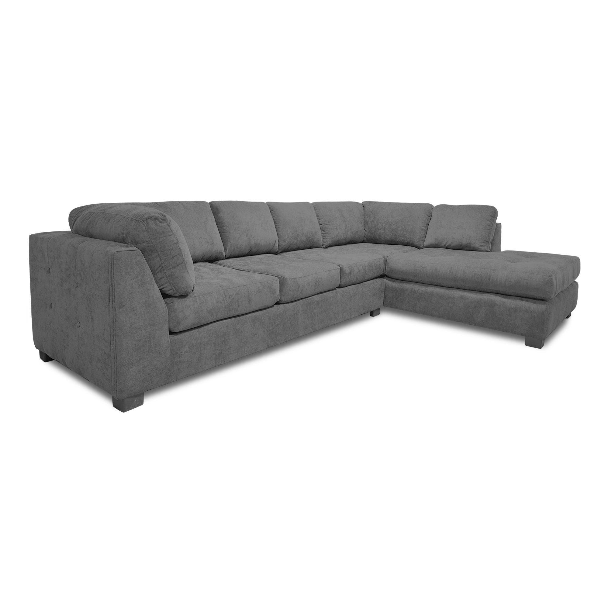 Sofa Seccional Londres 6 Cuerpos Chenille Gris Derecho Resortes-3