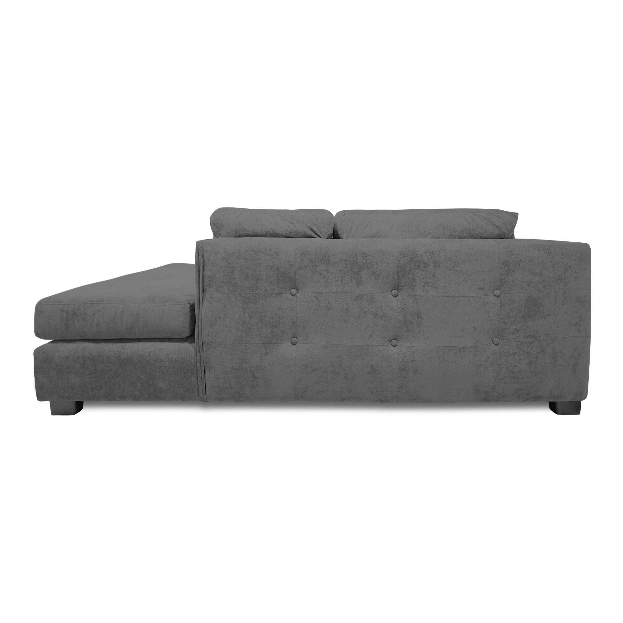 Sofa Seccional Londres 6 Cuerpos Chenille Gris Derecho Resortes-5