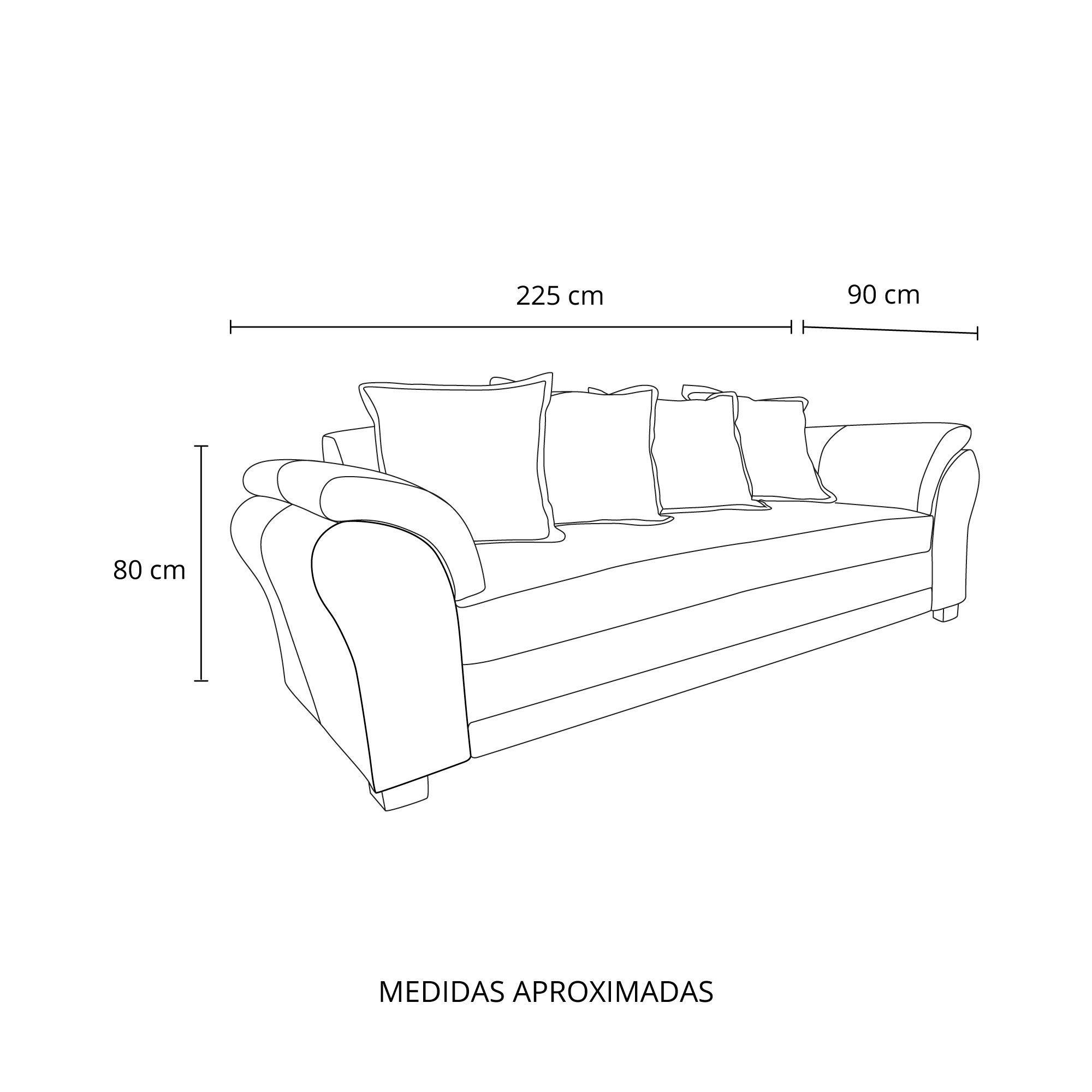 SOFA MUSTANG  3C RES FELPA CAFÉ-5