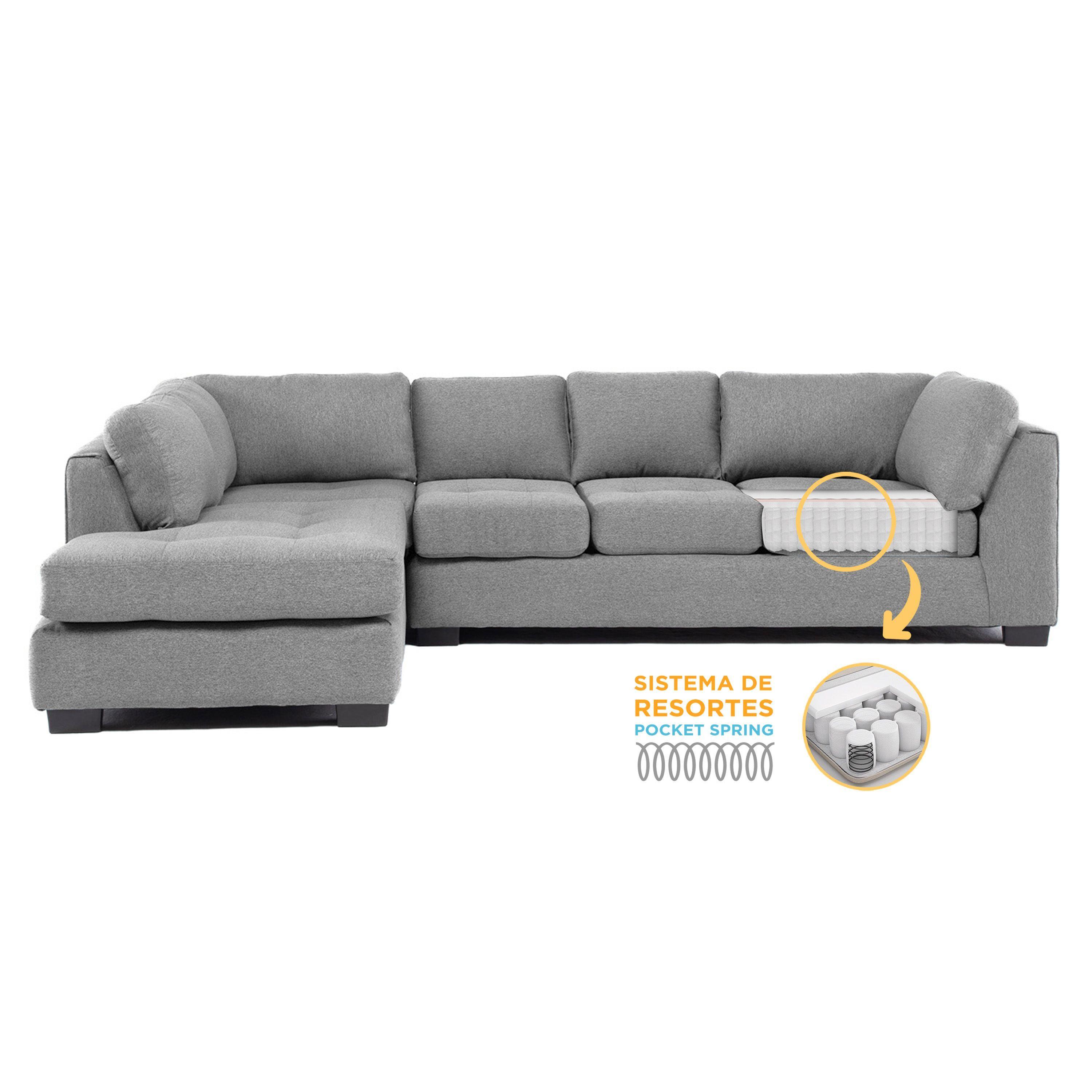 Sofa Seccional Londres 6 Cuerpos Lino Gris Izquierdo Resortes-2
