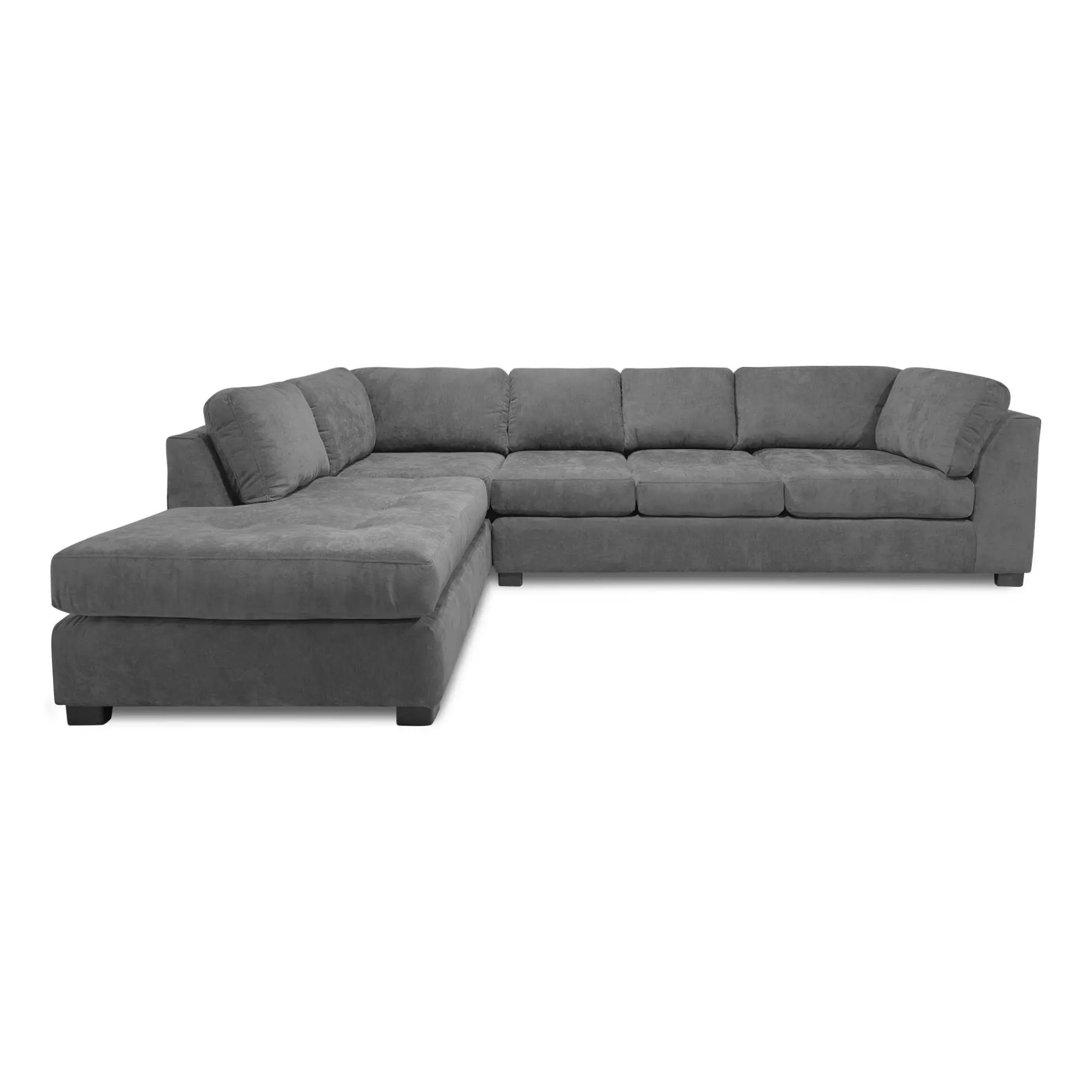 Sofa Seccional Londres 6 Cuerpos Chenille Gris Izquierdo Resortes-2
