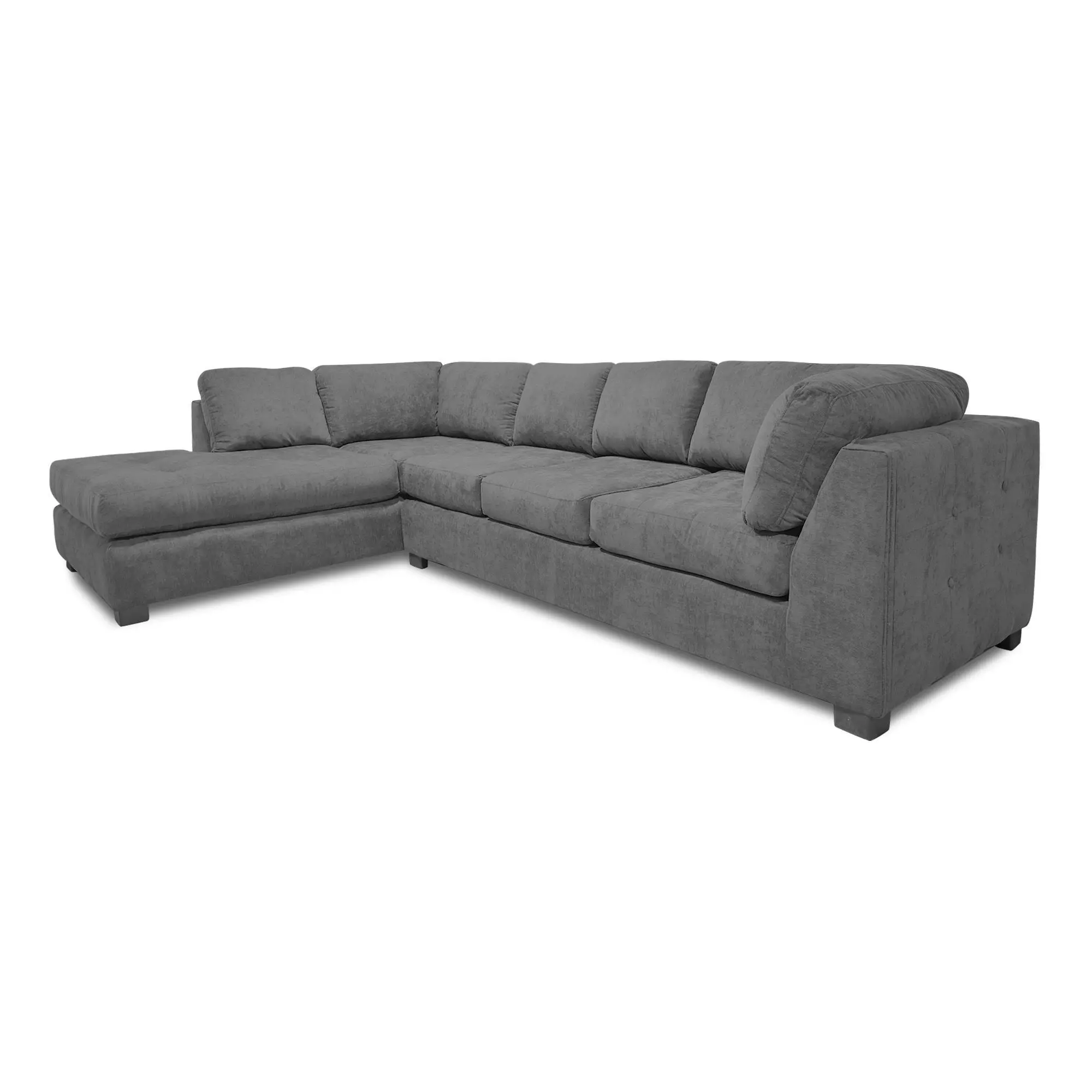 Sofa Seccional Londres 6 Cuerpos Chenille Gris Izquierdo Resortes-3