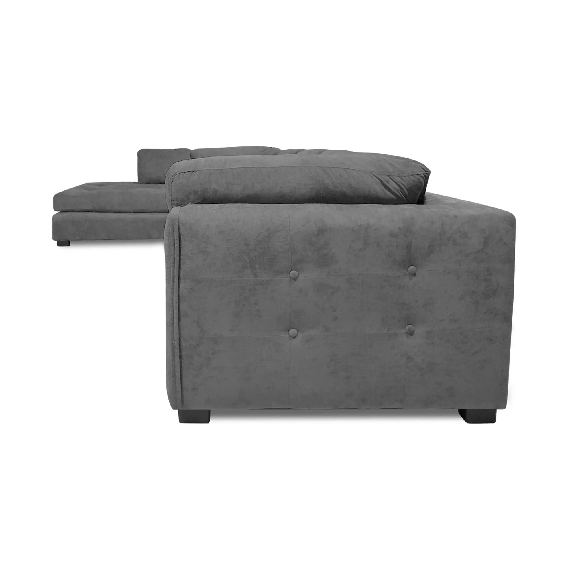 Sofa Seccional Londres 6 Cuerpos Chenille Gris Izquierdo Resortes-6