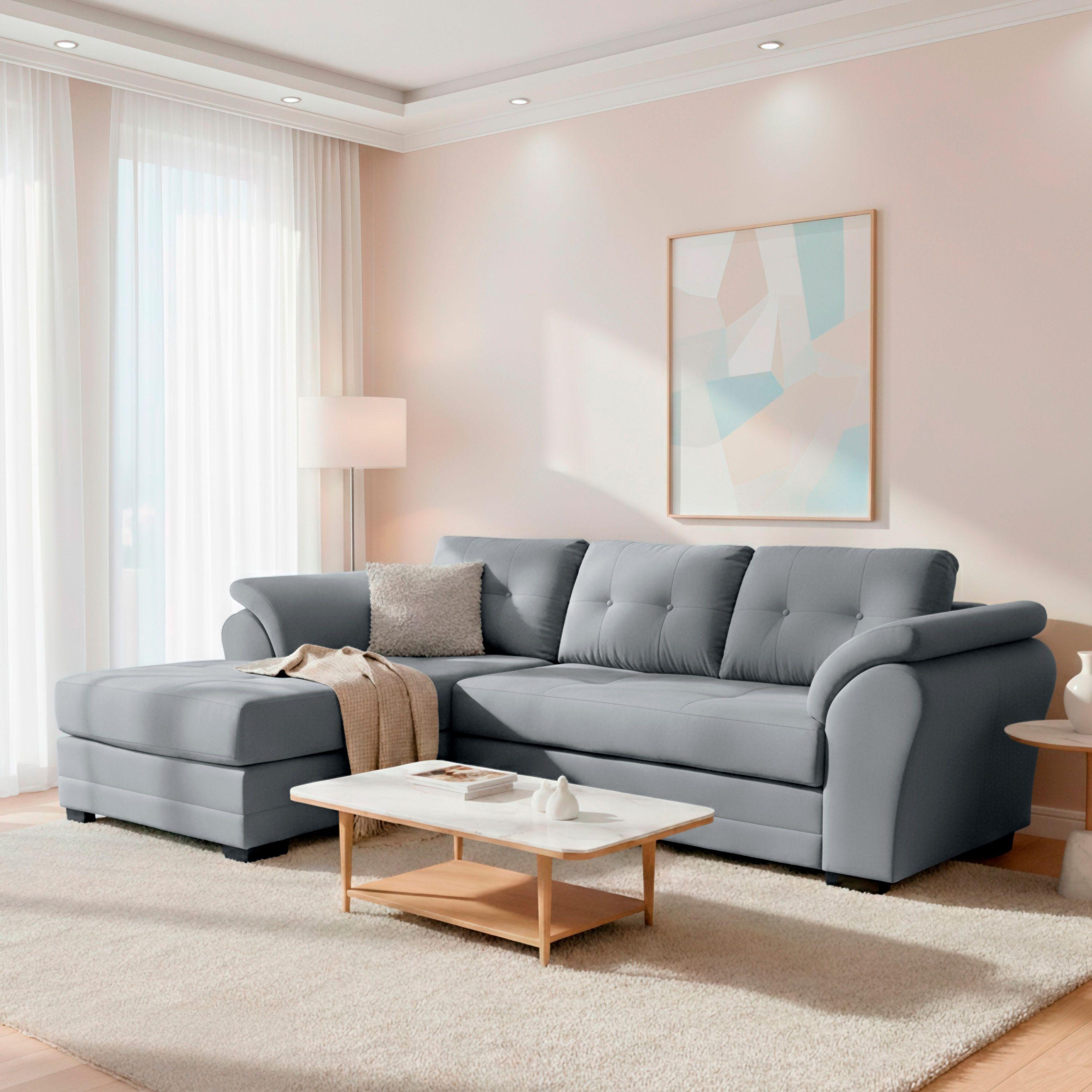 Sofa Seccional Samy 4 Cuerpos Gris Izquierdo Resorte-0