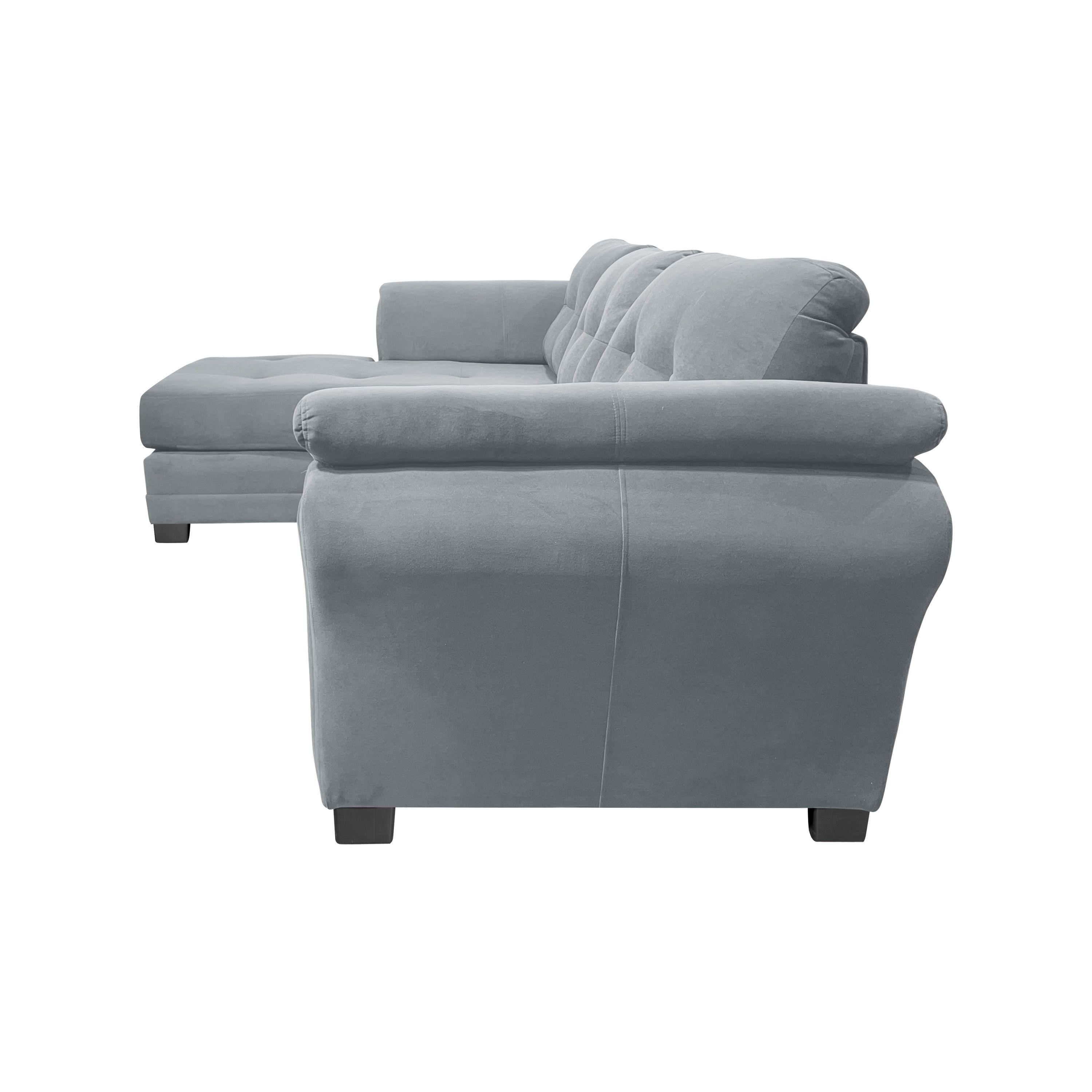 Sofa Seccional Samy 4 Cuerpos Gris Izquierdo Resorte-4