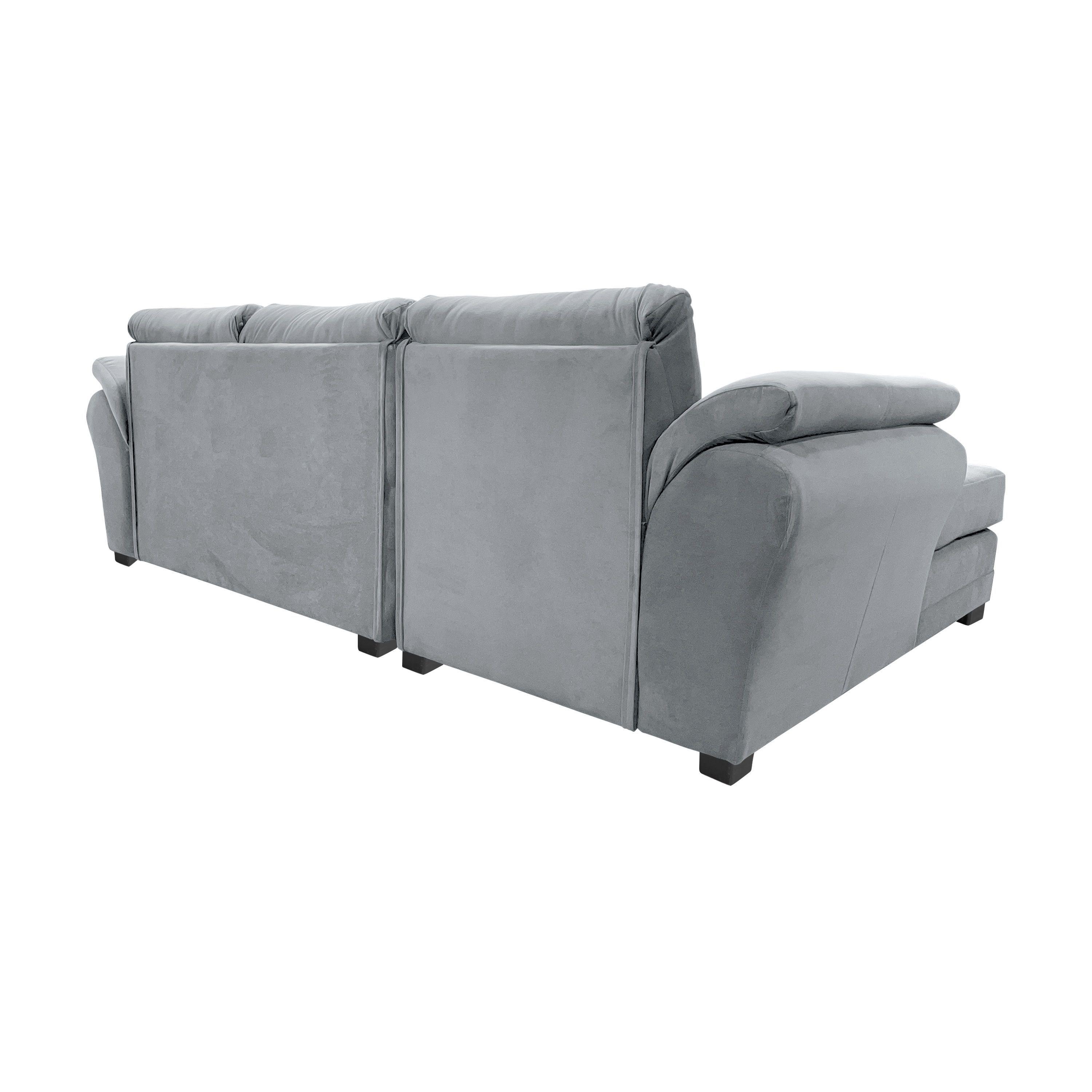 Sofa Seccional Samy 4 Cuerpos Gris Izquierdo Resorte-5