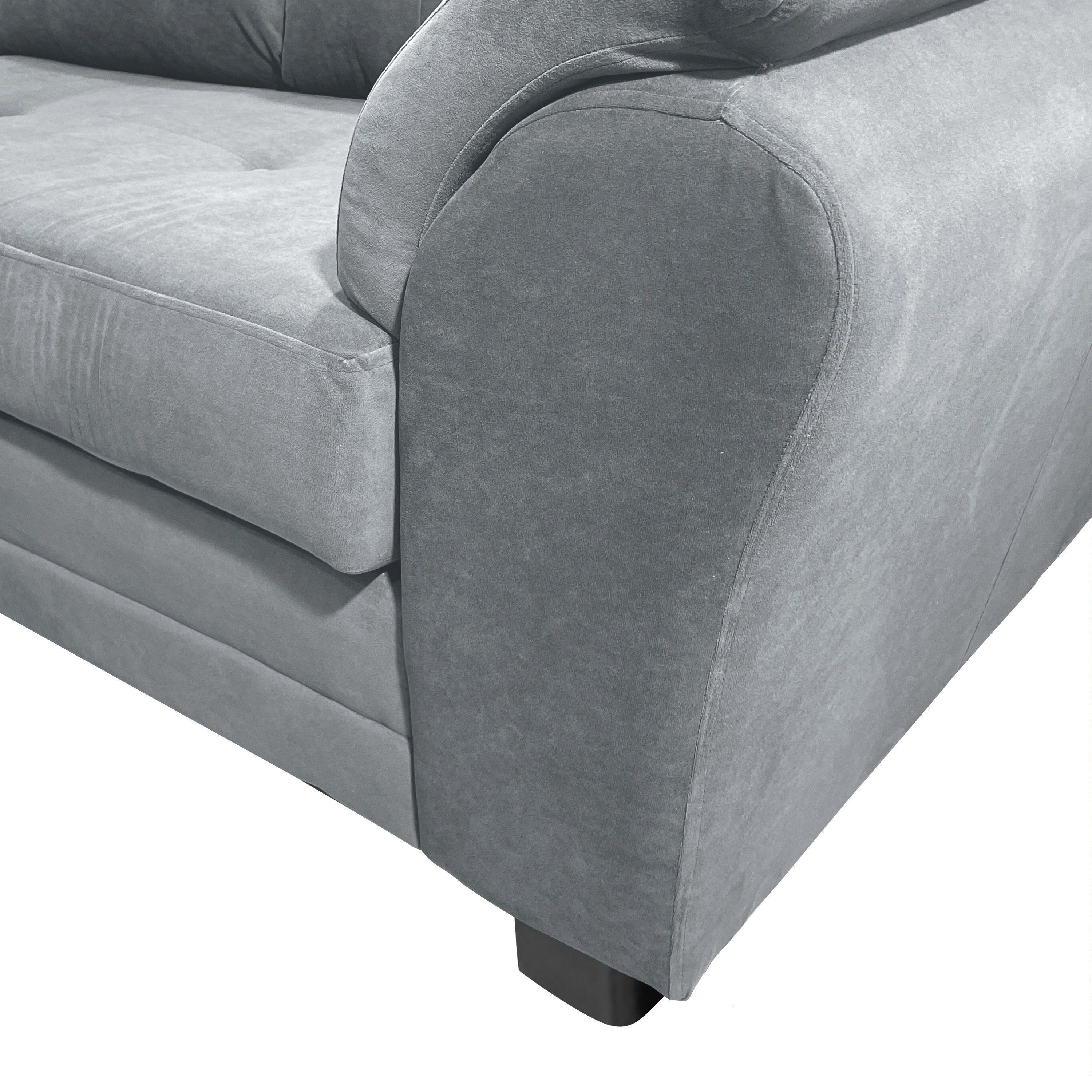 Sofa Seccional Samy 4 Cuerpos Gris Izquierdo Resorte-6