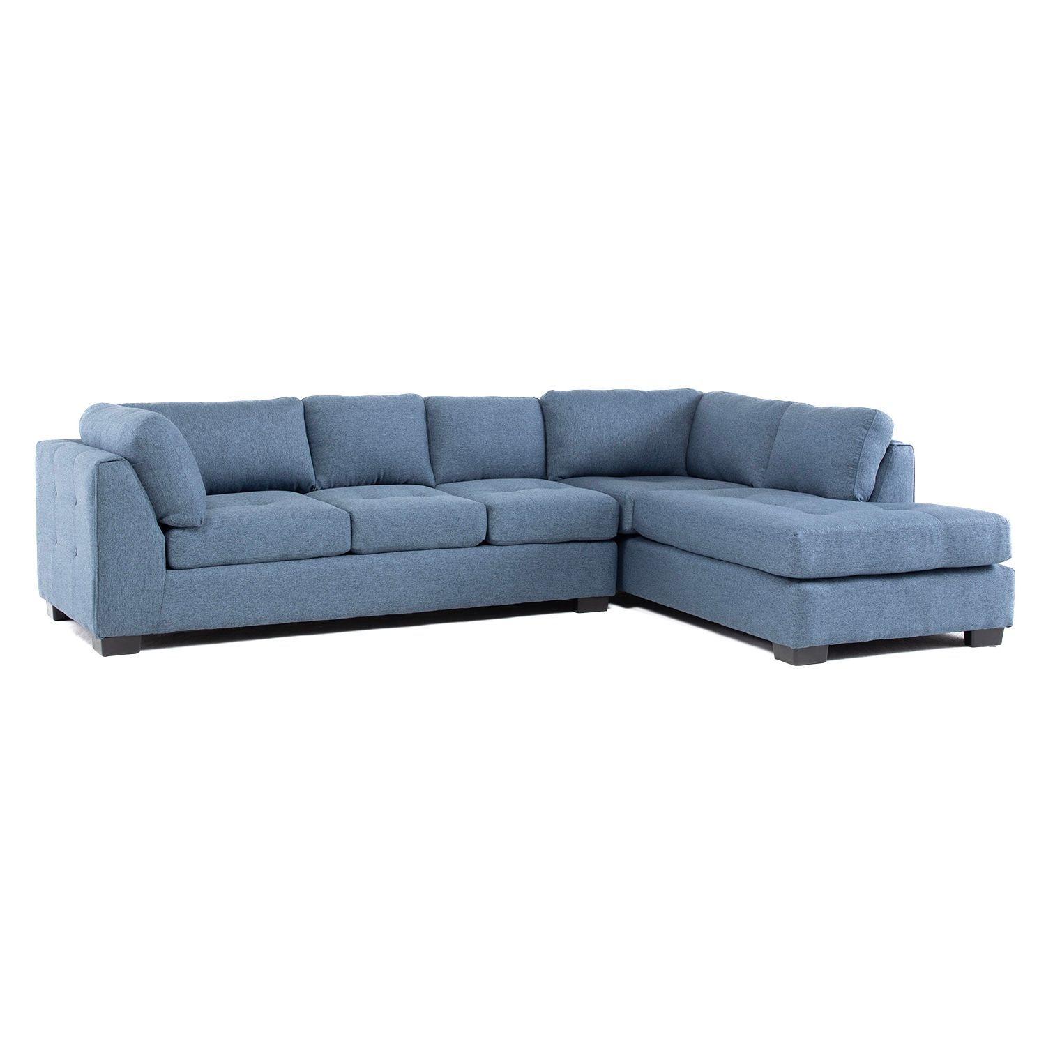 Sofa Seccional Londres 6 Cuerpos Lino Azul Derecho Resortes-2