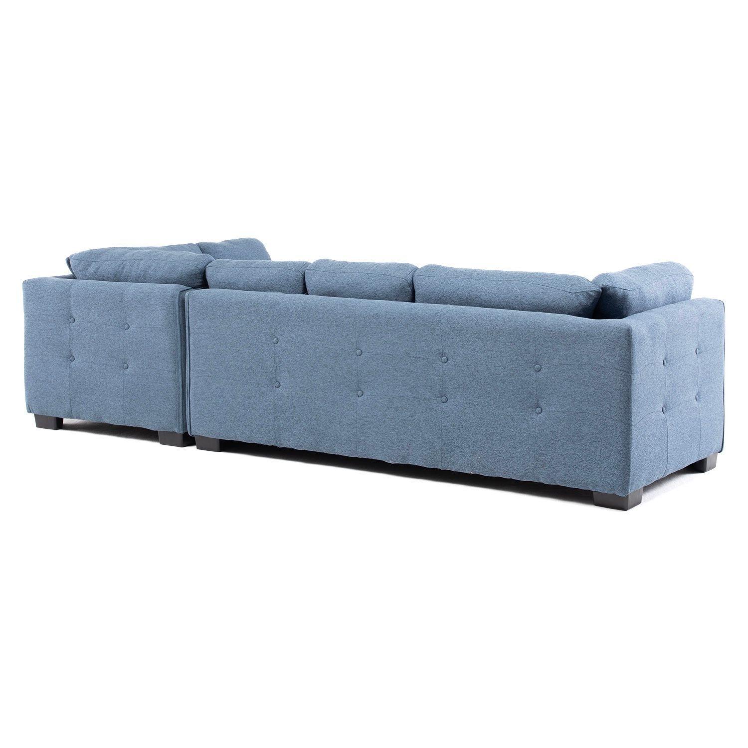 Sofa Seccional Londres 6 Cuerpos Lino Azul Derecho Resortes-4