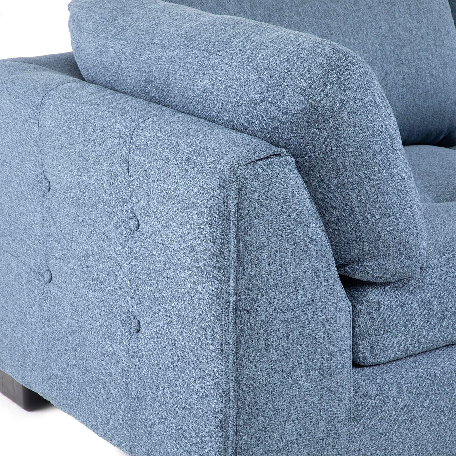 Sofa Seccional Londres 6 Cuerpos Lino Azul Derecho Resortes-6