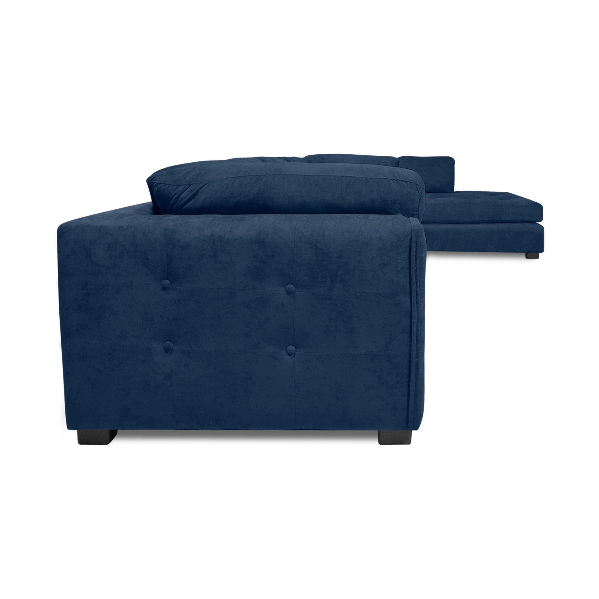 Sofa Seccional Londres 6 Cuerpos Chenille Azul Derecho Resortes-6