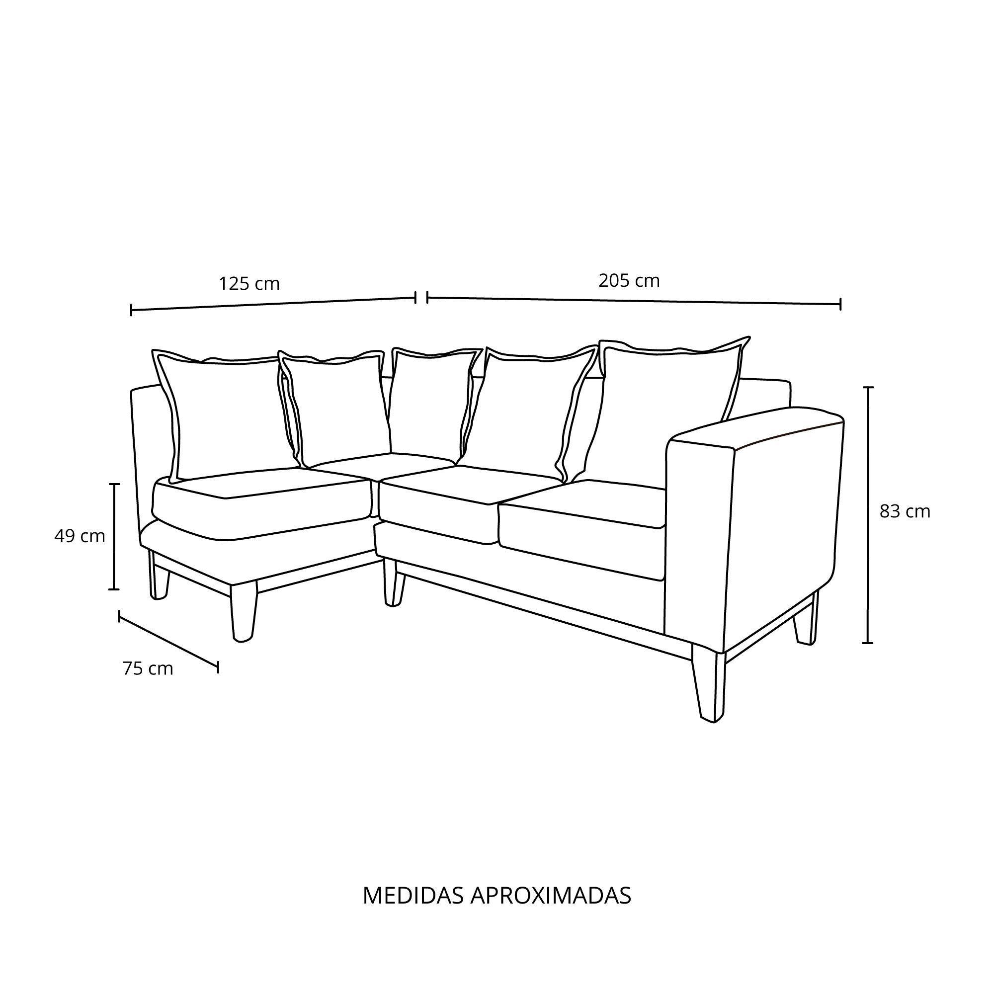 SOFA SECCIONAL BERLIN LINO GRIS IZ-4