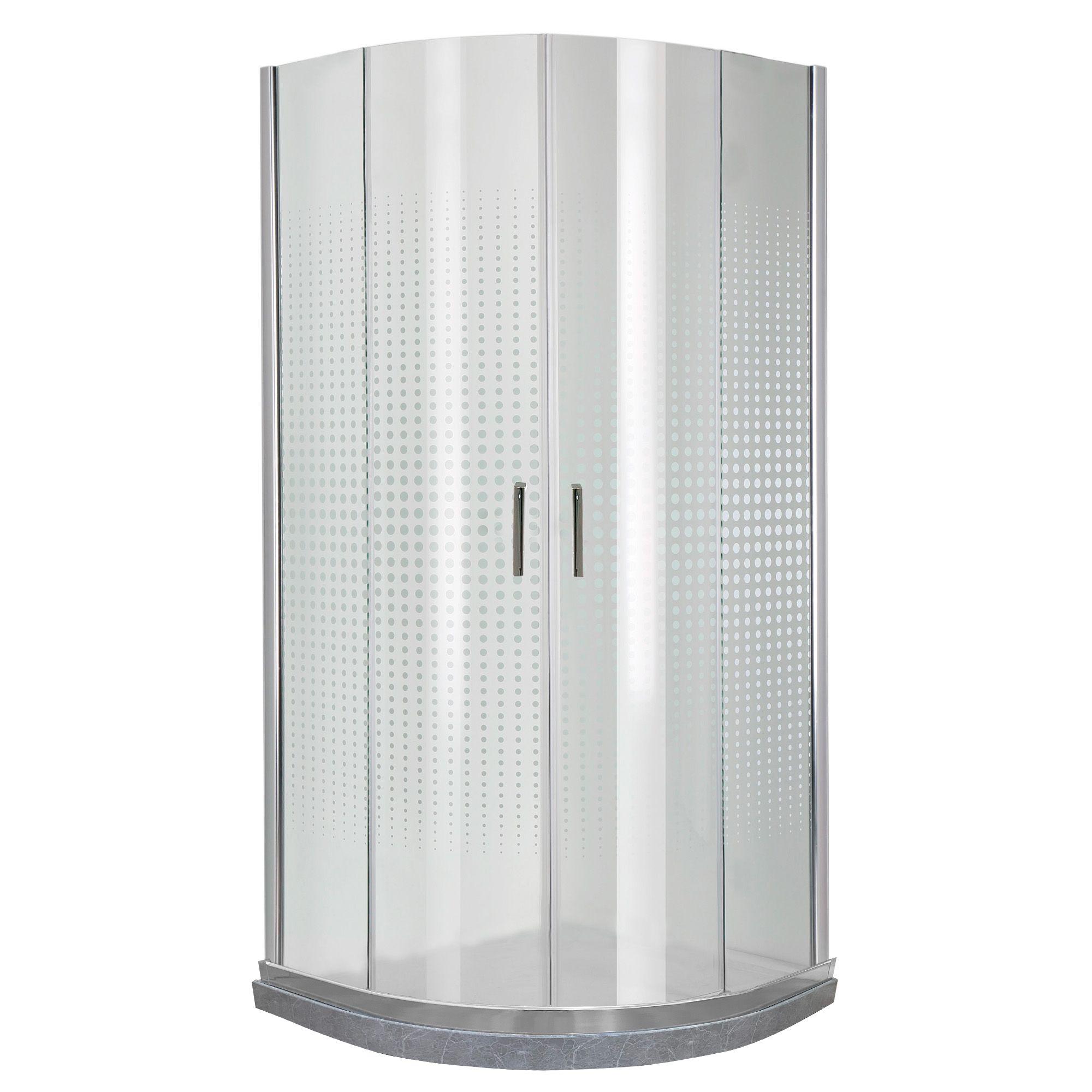 Shower Door Transparente con Base Curva Gris Mármol Joytek 90x90x185 cm-1