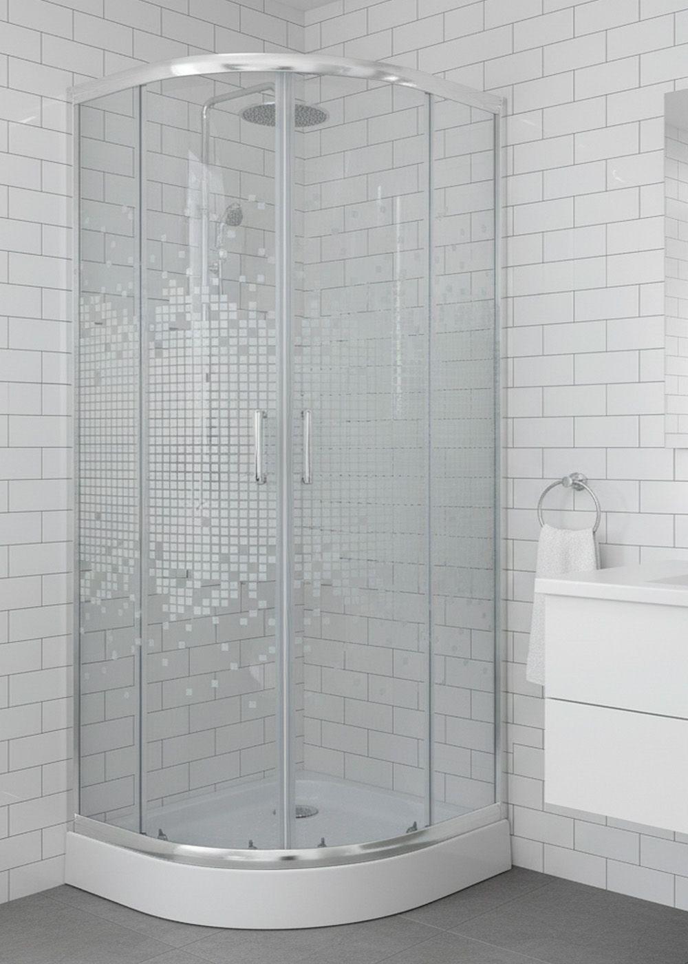 SHOWER DOOR JOYTEK CURVO MOSAIC WHITE 80X80X199 CM (INCLUYE RECEPTÁCULO)-4