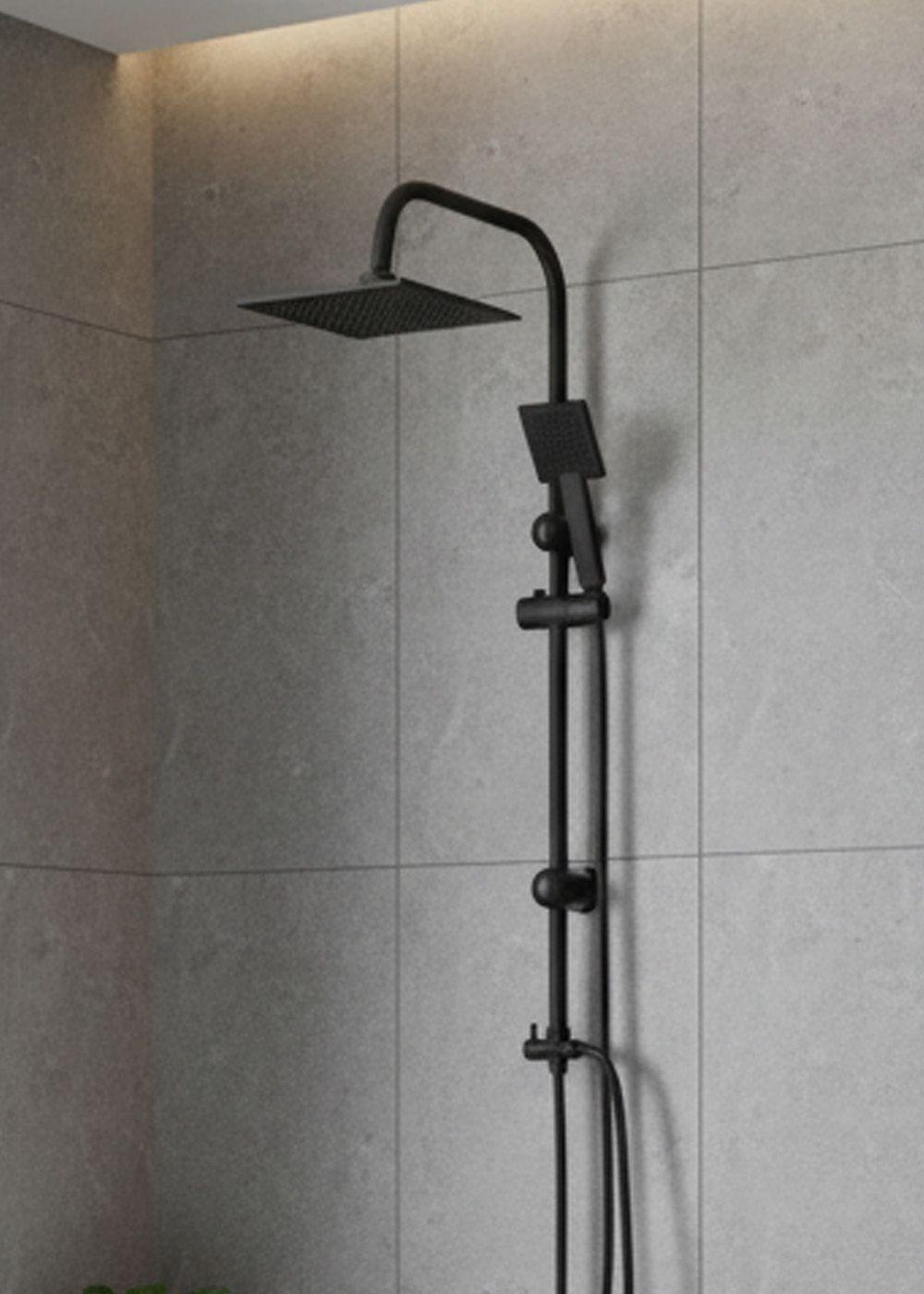 COLUMNA DE DUCHA JOYTEK PLATO CUADRADO NEGRO SH10MB-3