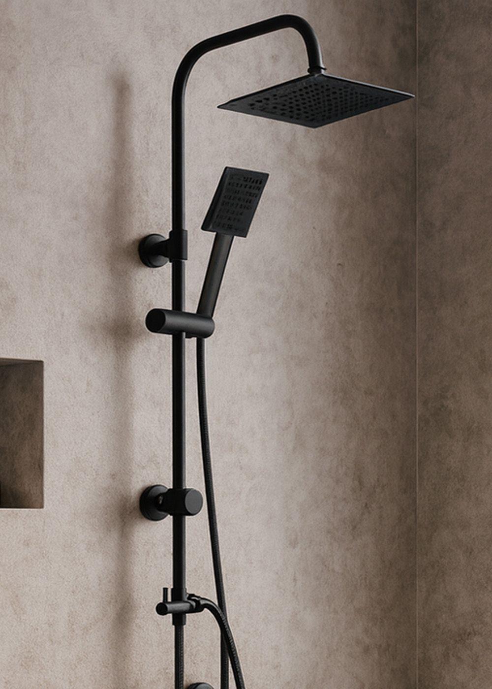 COLUMNA DE DUCHA JOYTEK PLATO CUADRADO NEGRO SH10MB-4