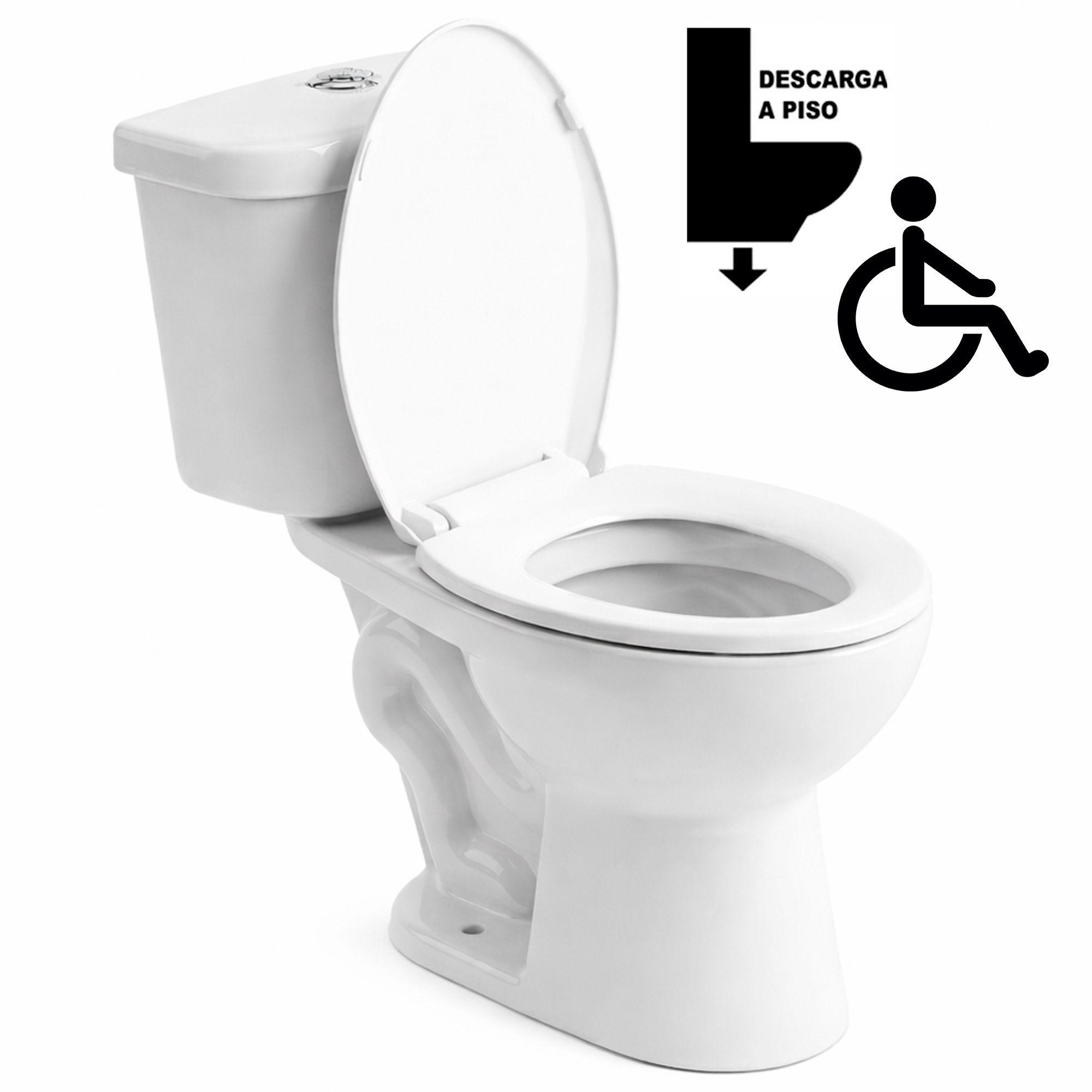 WC Inodoro Two Piece para Discapacitados Descarga a Piso 30 cm-6