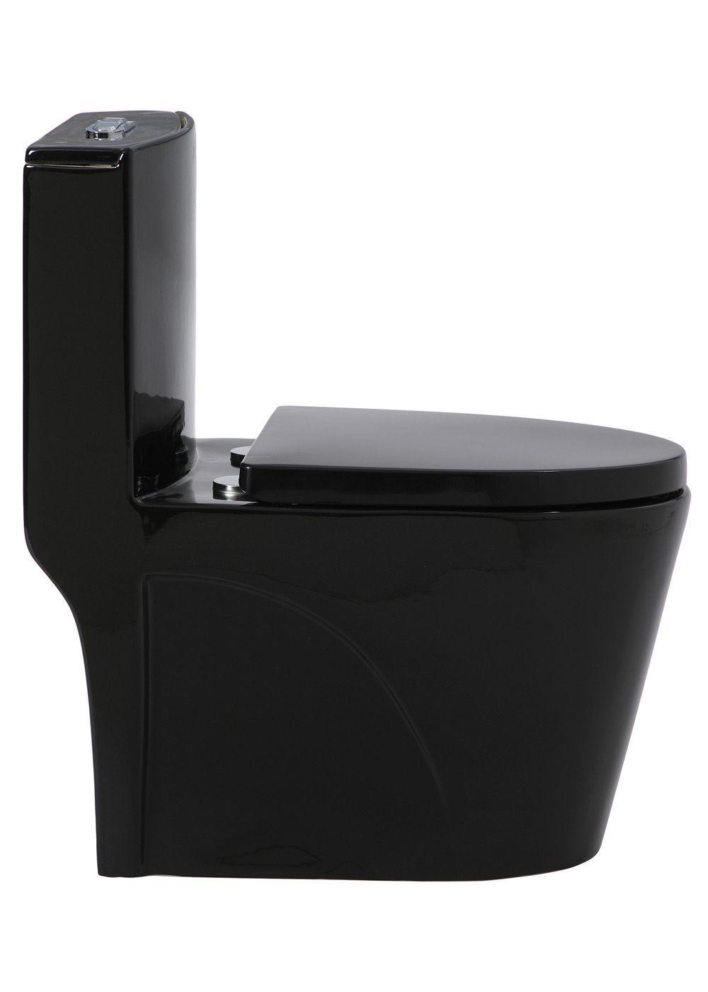 WC One Piece Negro 2007 Joytek Descarga a Piso 30 cm Blanco-2