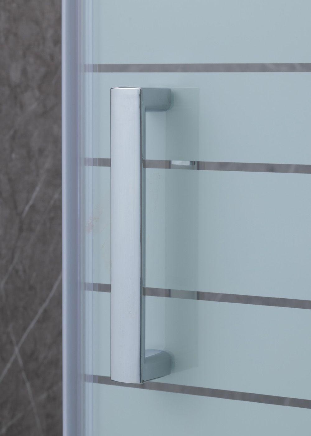 Mampara Ajustable de Ducha 120-140 cm Líneas blancas-3