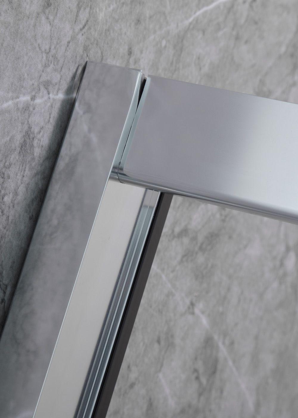 Mampara Ajustable de Ducha 120-140 cm Líneas blancas-4