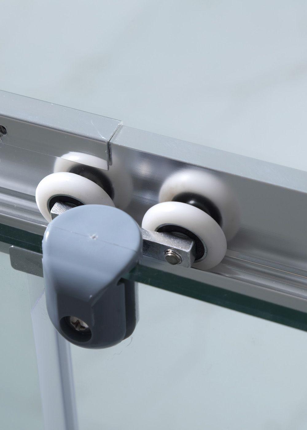 Mampara Ajustable de Ducha 120-140 cm Líneas blancas-5