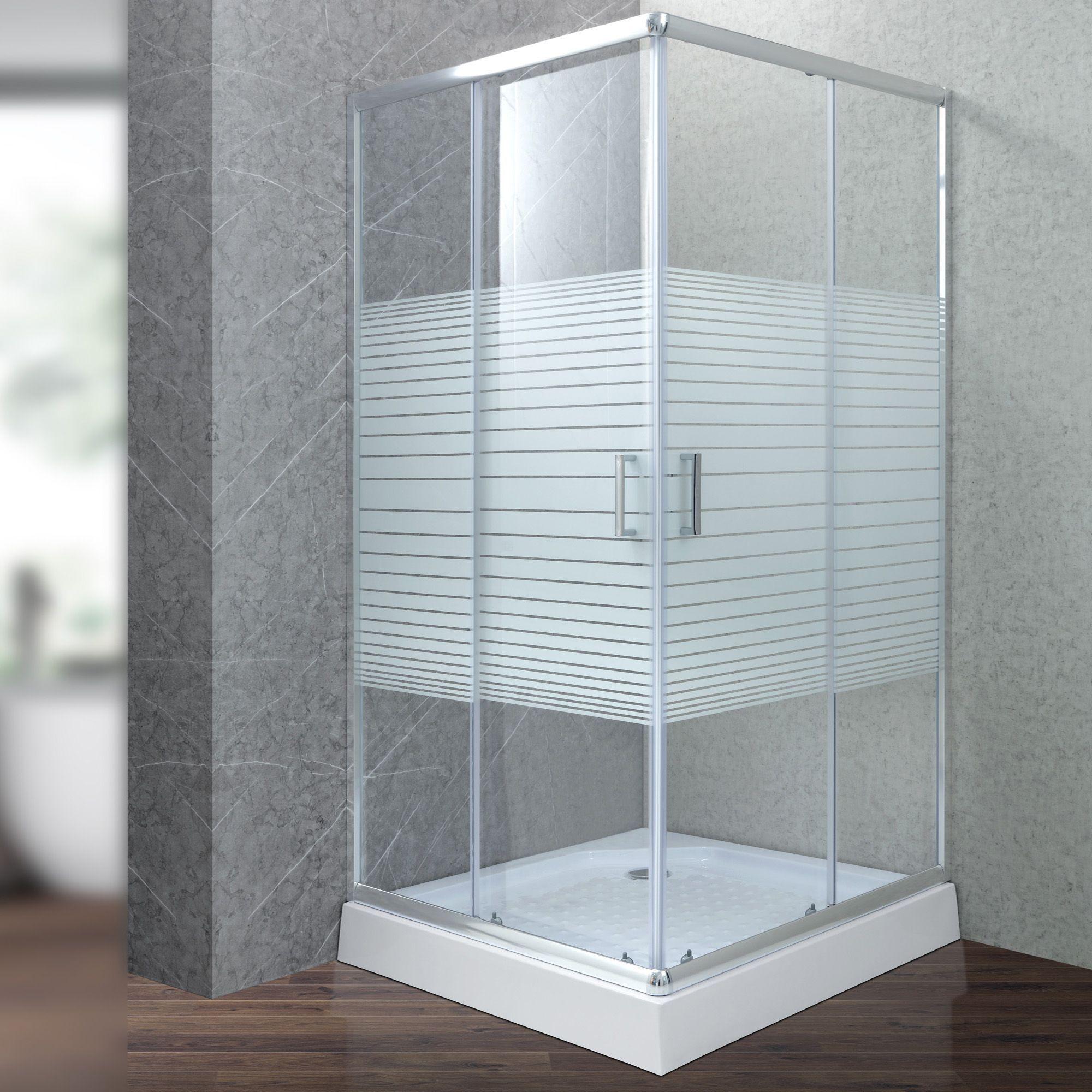 Shower Door Joytek Recto Strava Blanco 90x90x185cm Sin Receptáculo-2