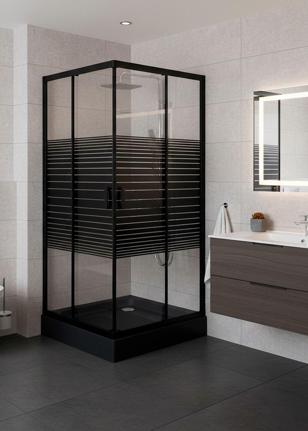 SHOWER DOOR JOYTEK RECTO STRAVA NEGRO 80X80X198 CM (INCLUYE RECEPTÁCULO)-4