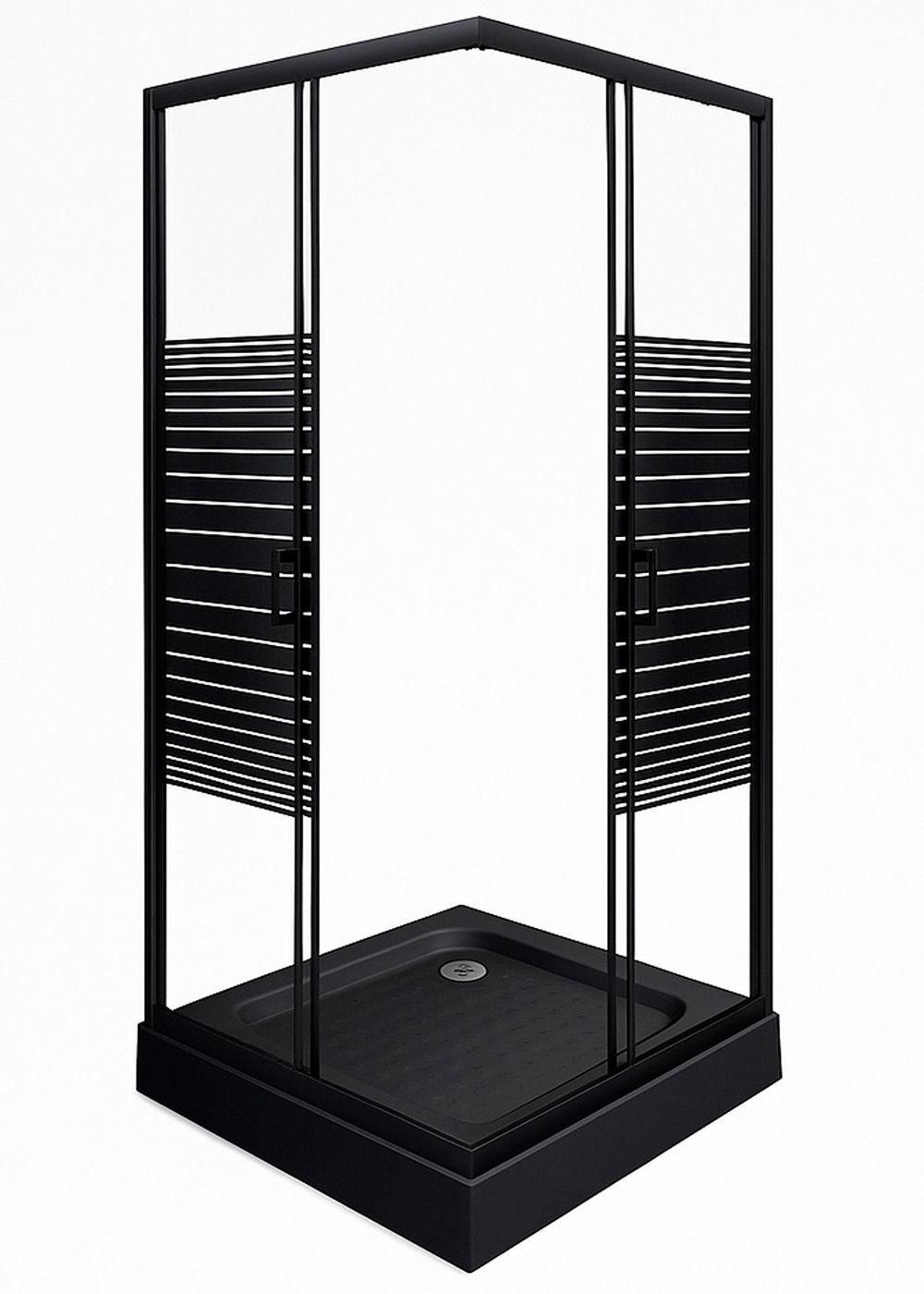 SHOWER DOOR JOYTEK RECTO STRAVA NEGRO 80X80X198 CM (INCLUYE RECEPTÁCULO)-6